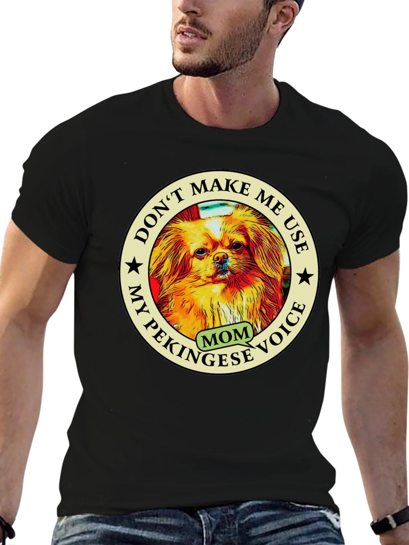 Pekingese Mom Voice T-Shirt - Novelty Dog Lover Tee