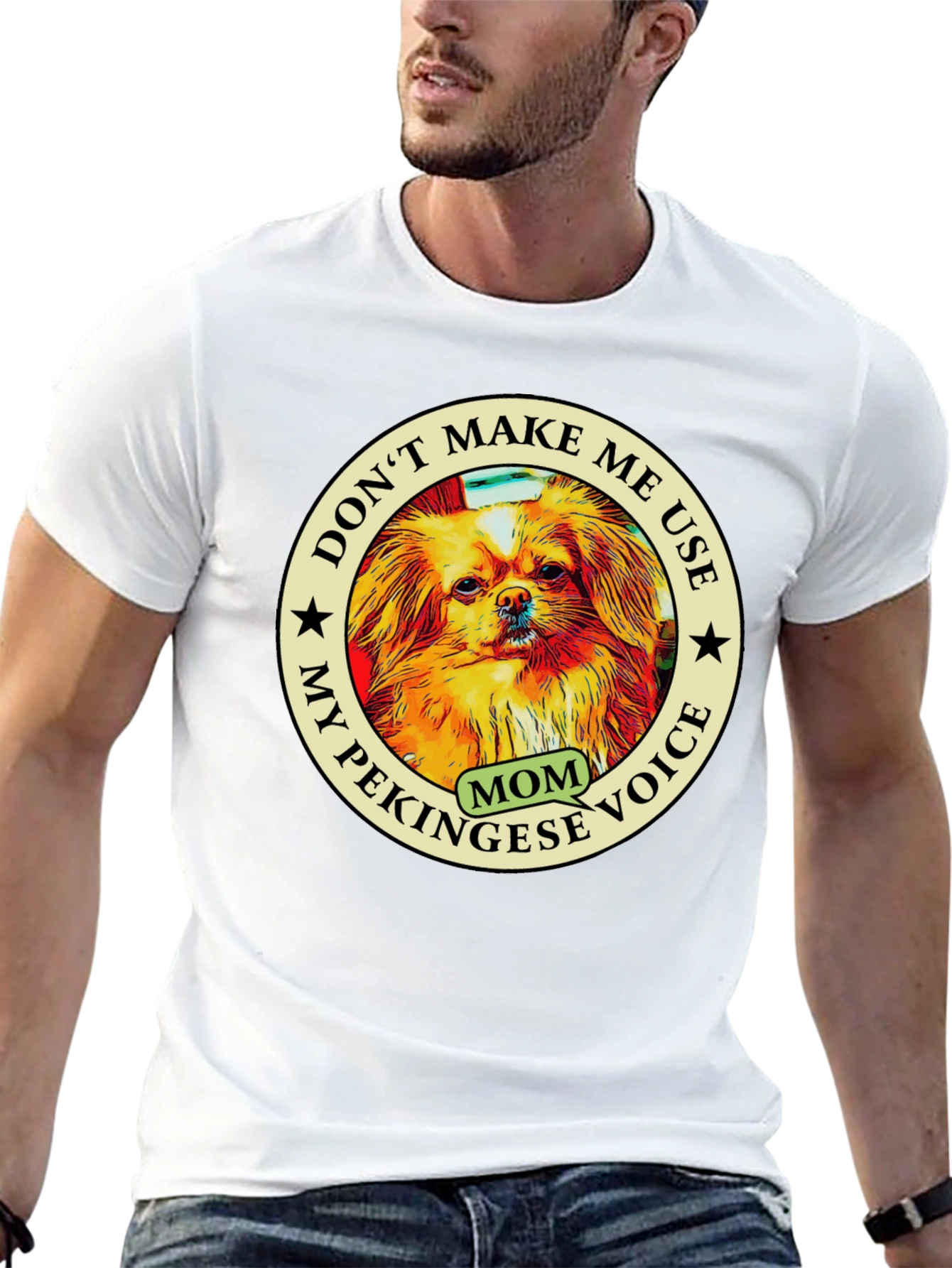 Pekingese Mom Voice T-Shirt - Novelty Dog Lover Tee