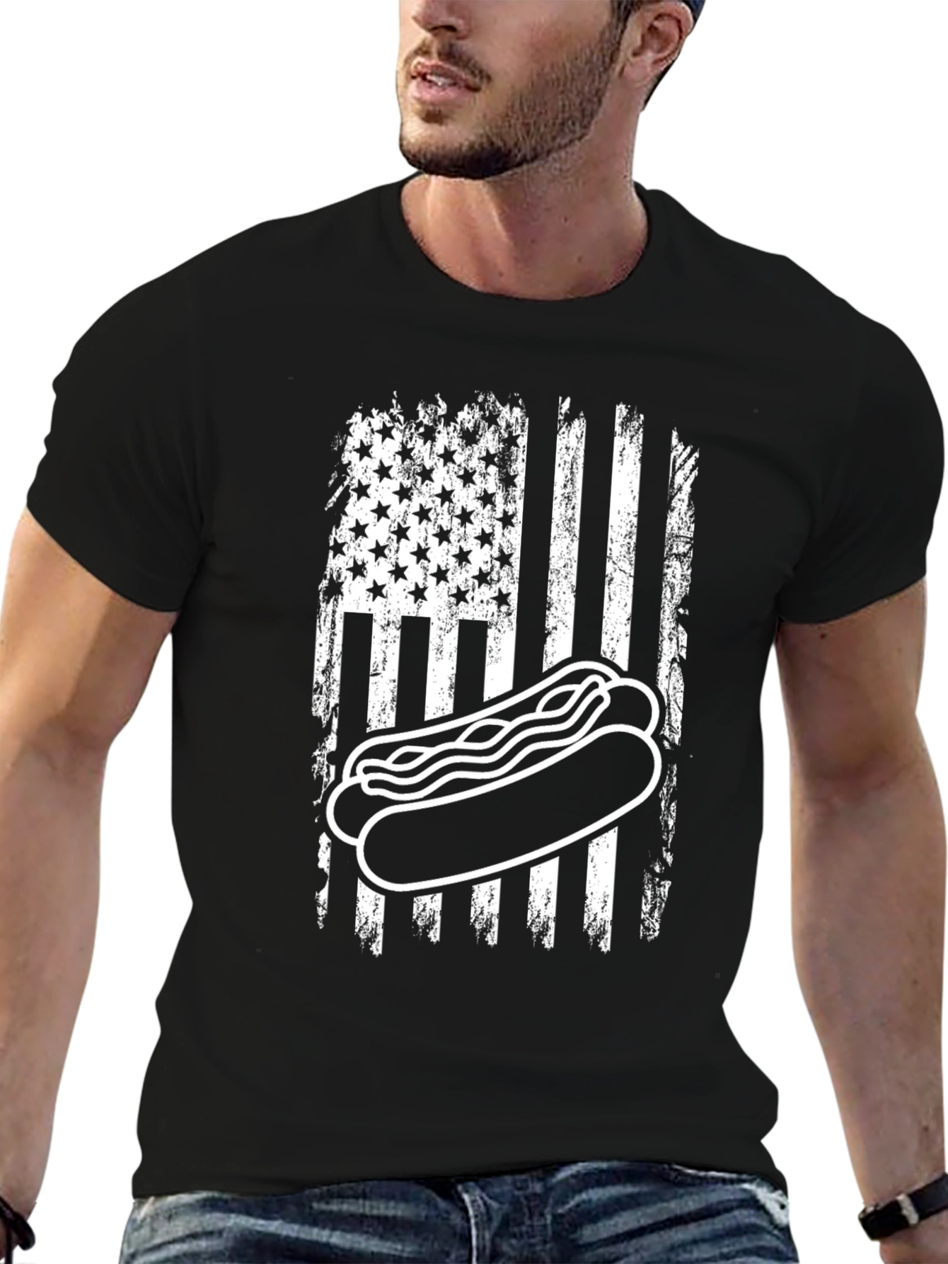 American Flag Hot Dog T-Shirt
