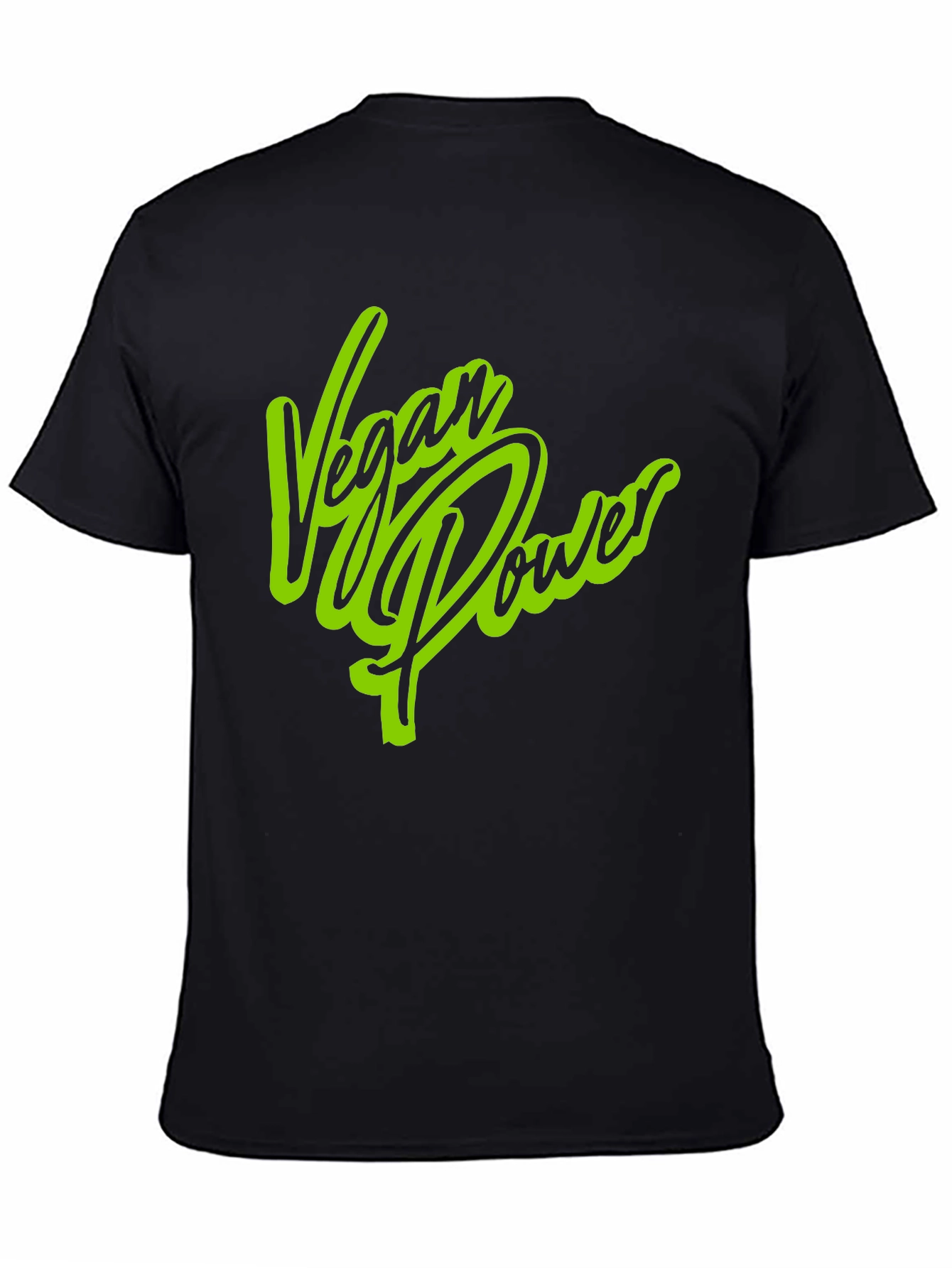 Vegan Power Graphic Print Black T-Shirt