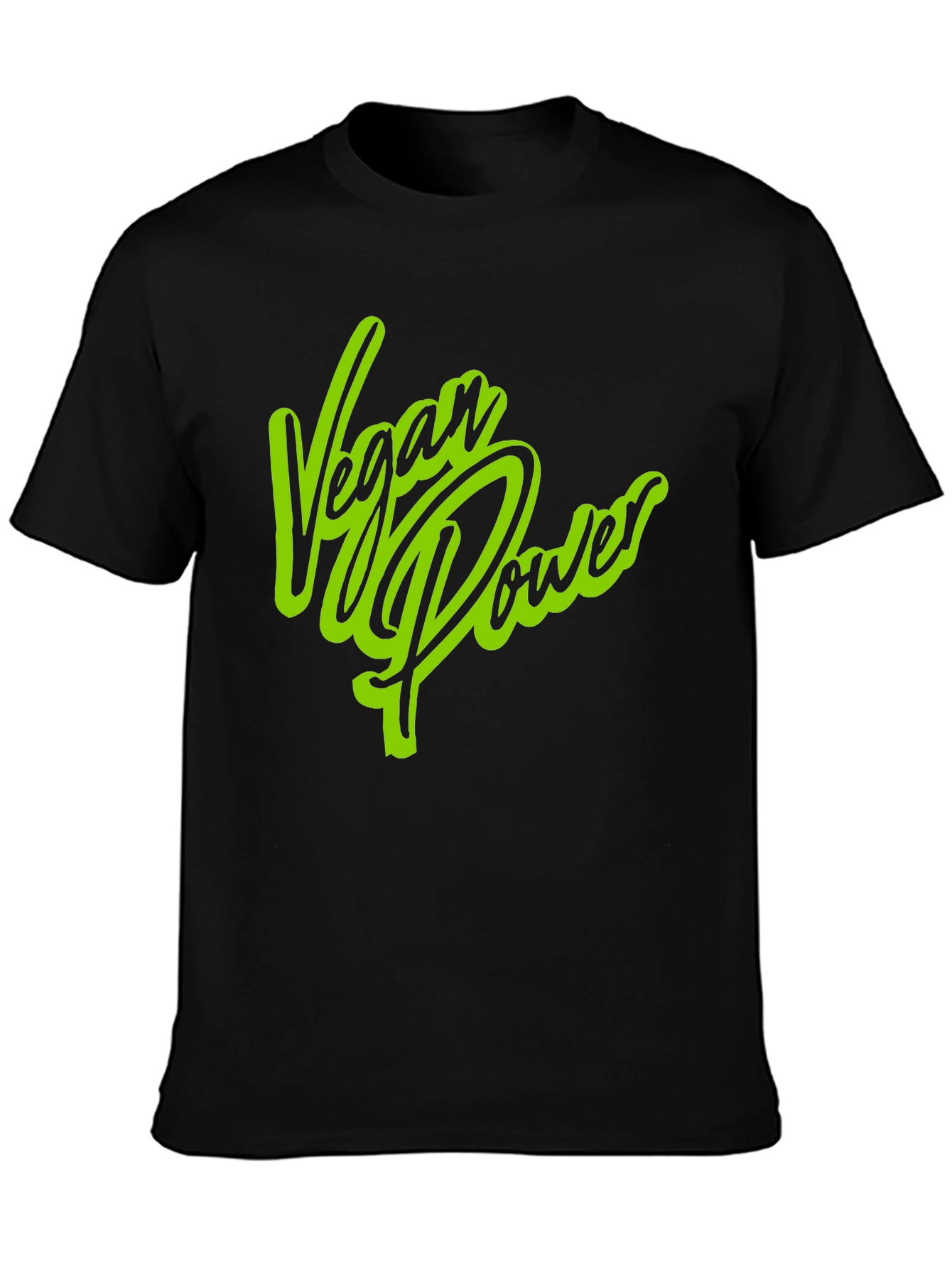 Vegan Power Graphic Print Black T-Shirt