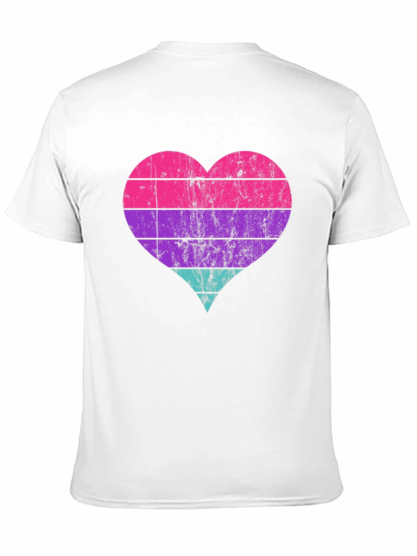 Retro Heart Striped Graphic Tee