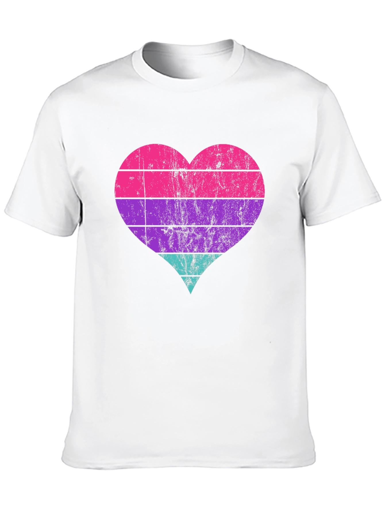 Retro Heart Striped Graphic Tee