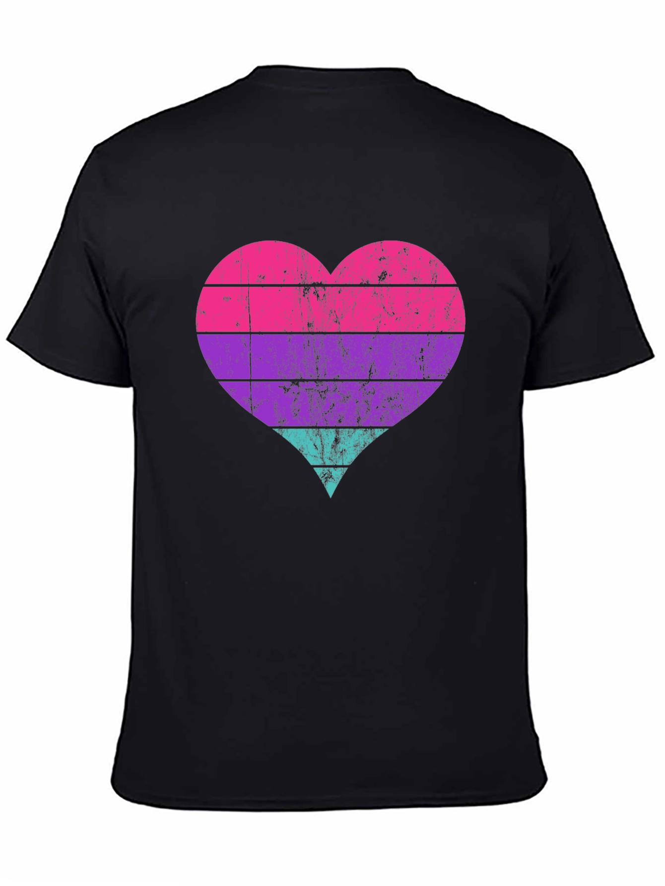 Retro Heart Striped Graphic Tee