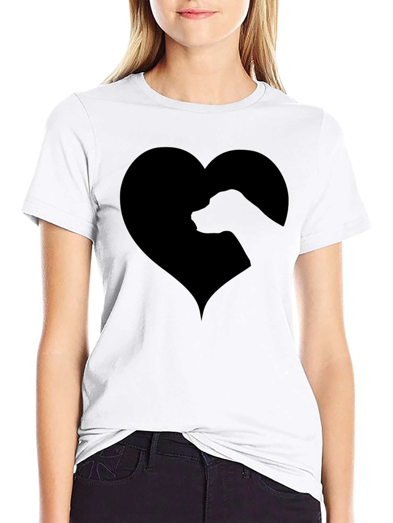 Dog Lover Black Heart T-Shirt