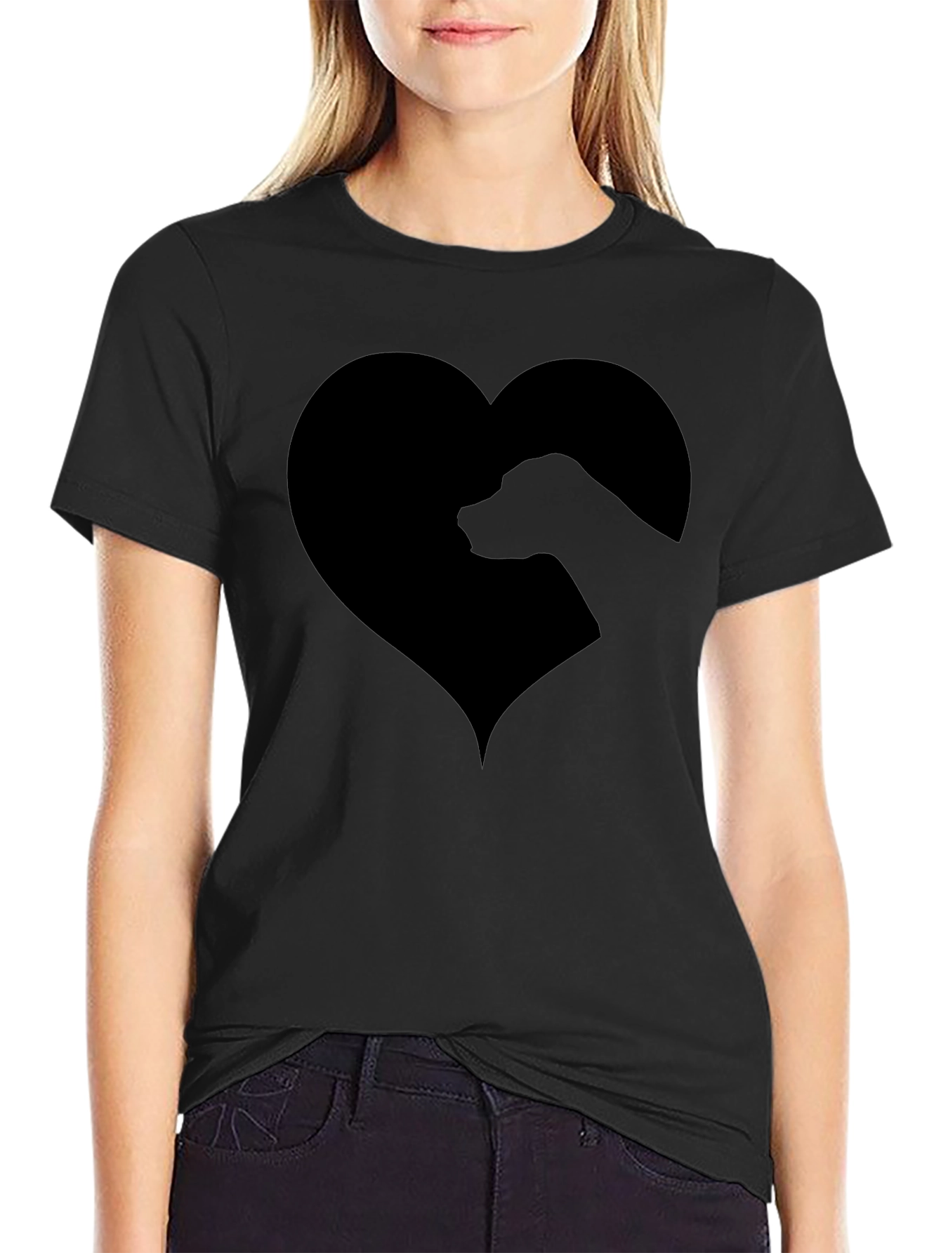 Dog Lover Black Heart T-Shirt