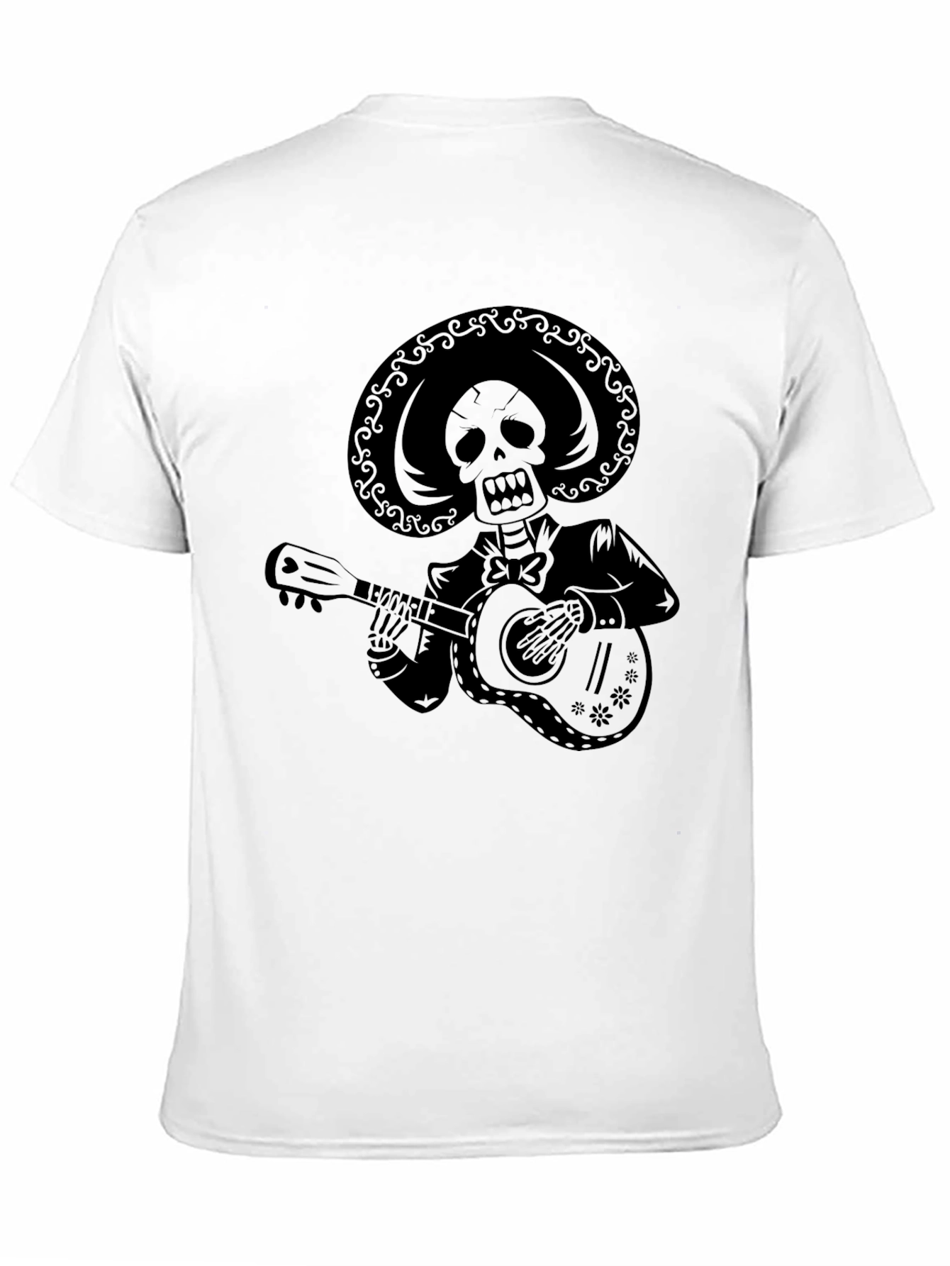 Skeleton Mariachi Guitarist Graphic T-Shirt