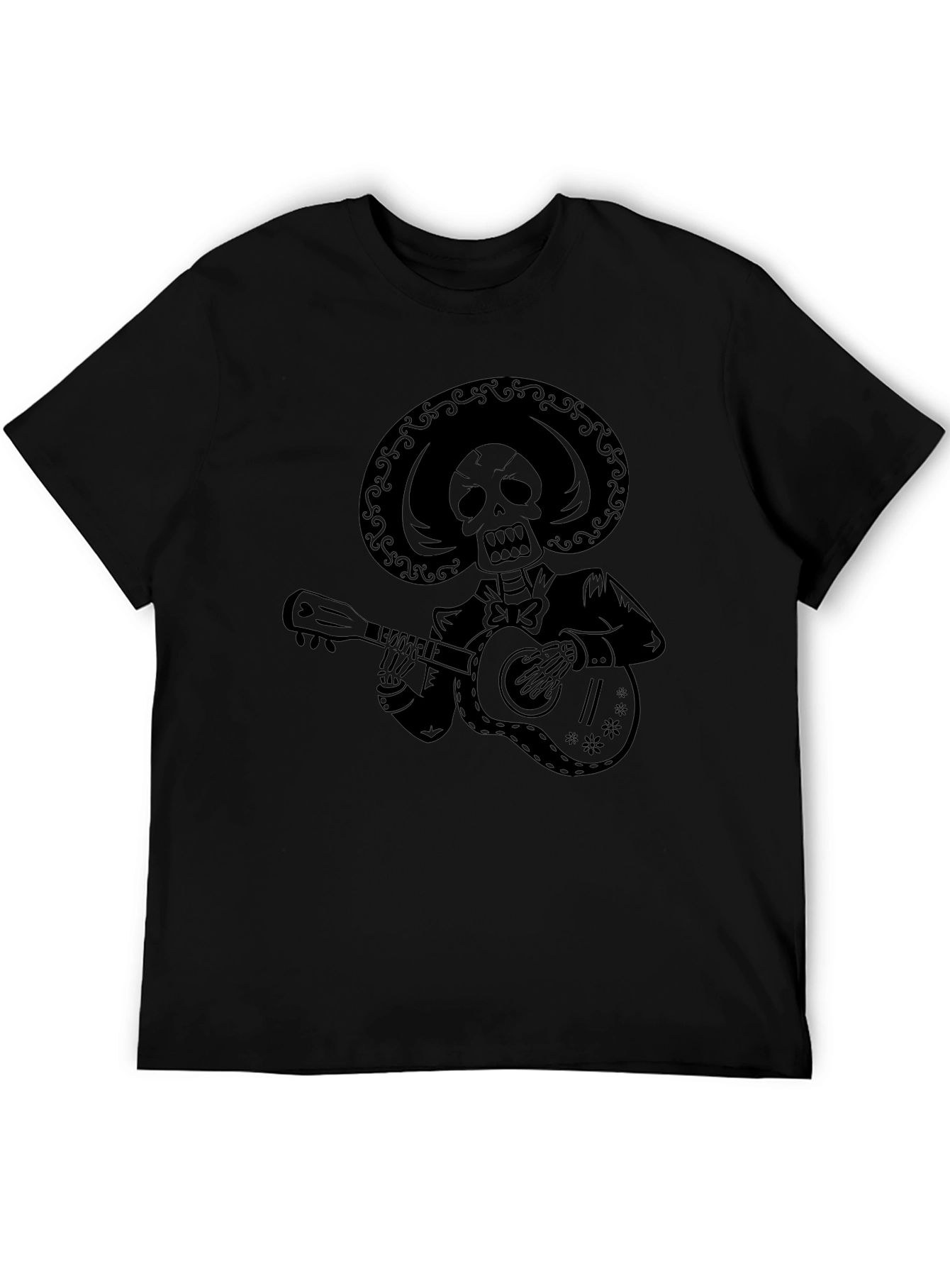Skeleton Mariachi Guitarist Graphic T-Shirt