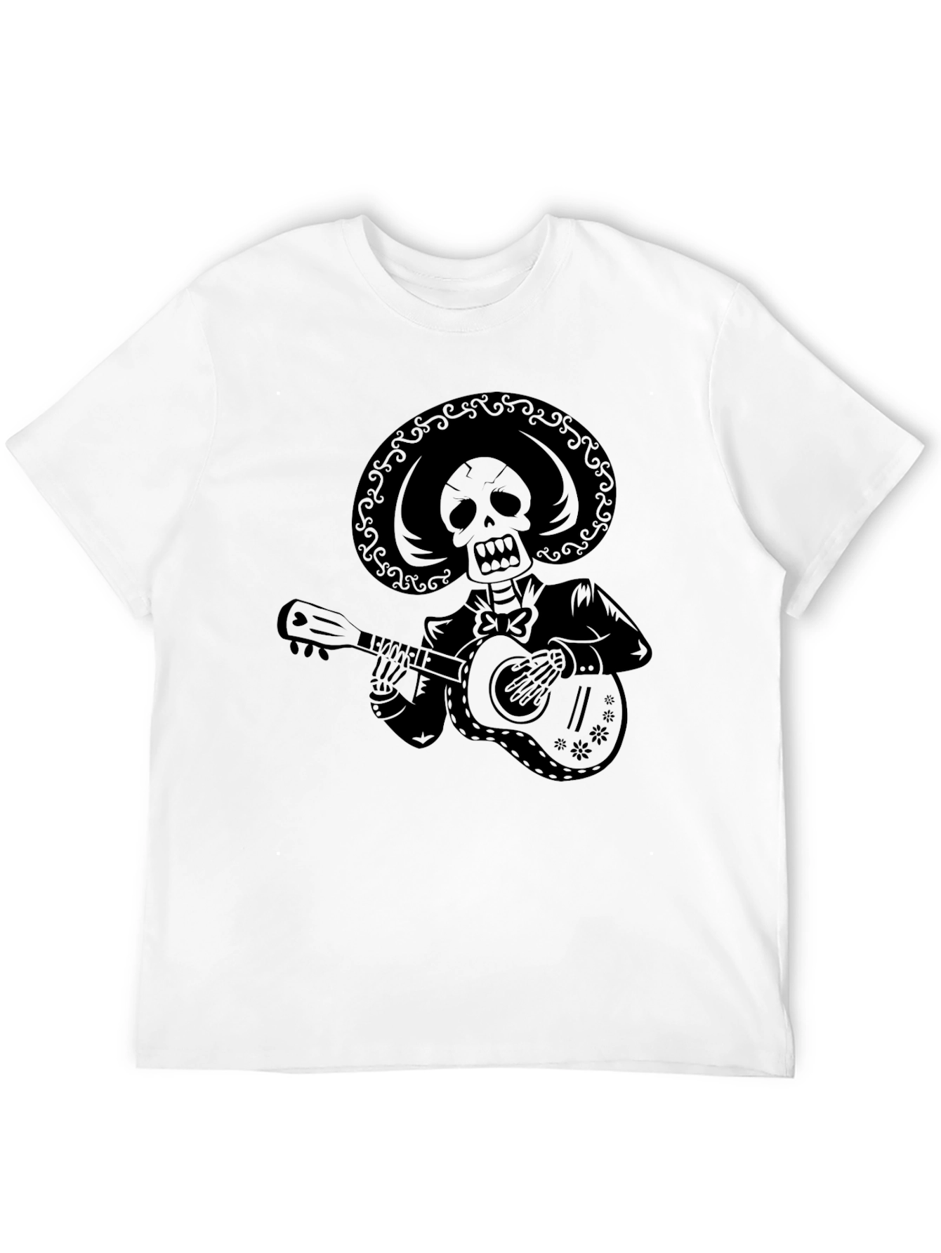 Skeleton Mariachi Guitarist Graphic T-Shirt
