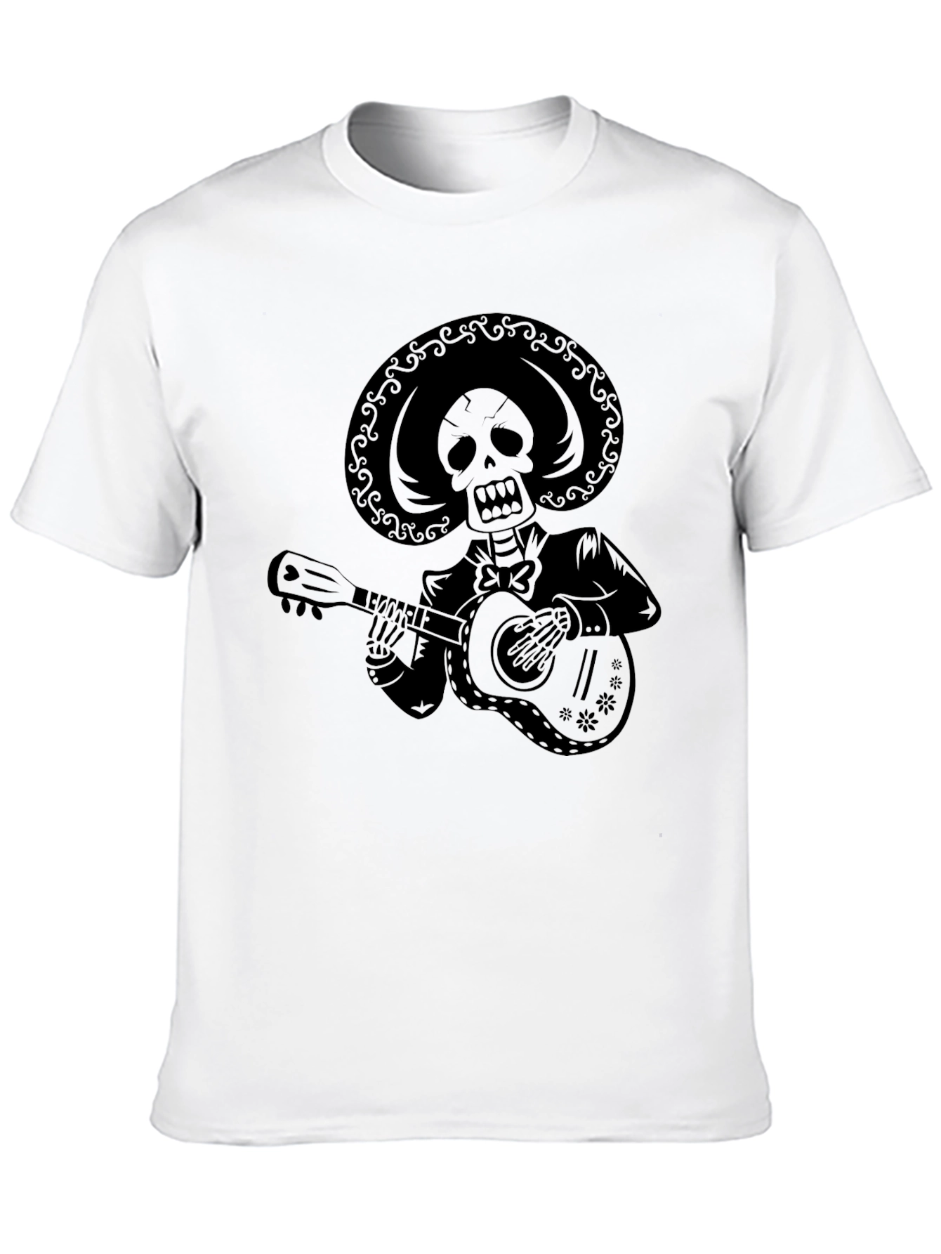 Skeleton Mariachi Guitarist Graphic T-Shirt