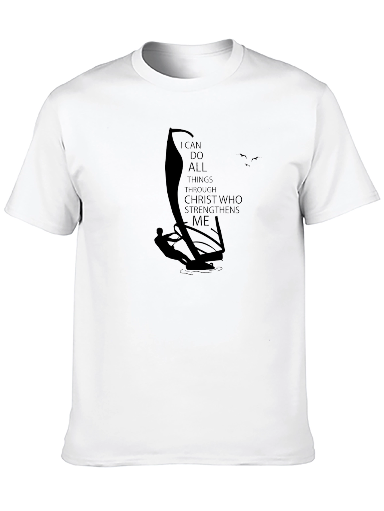 Christian Windsurfing T-Shirt - Philippians 4:13