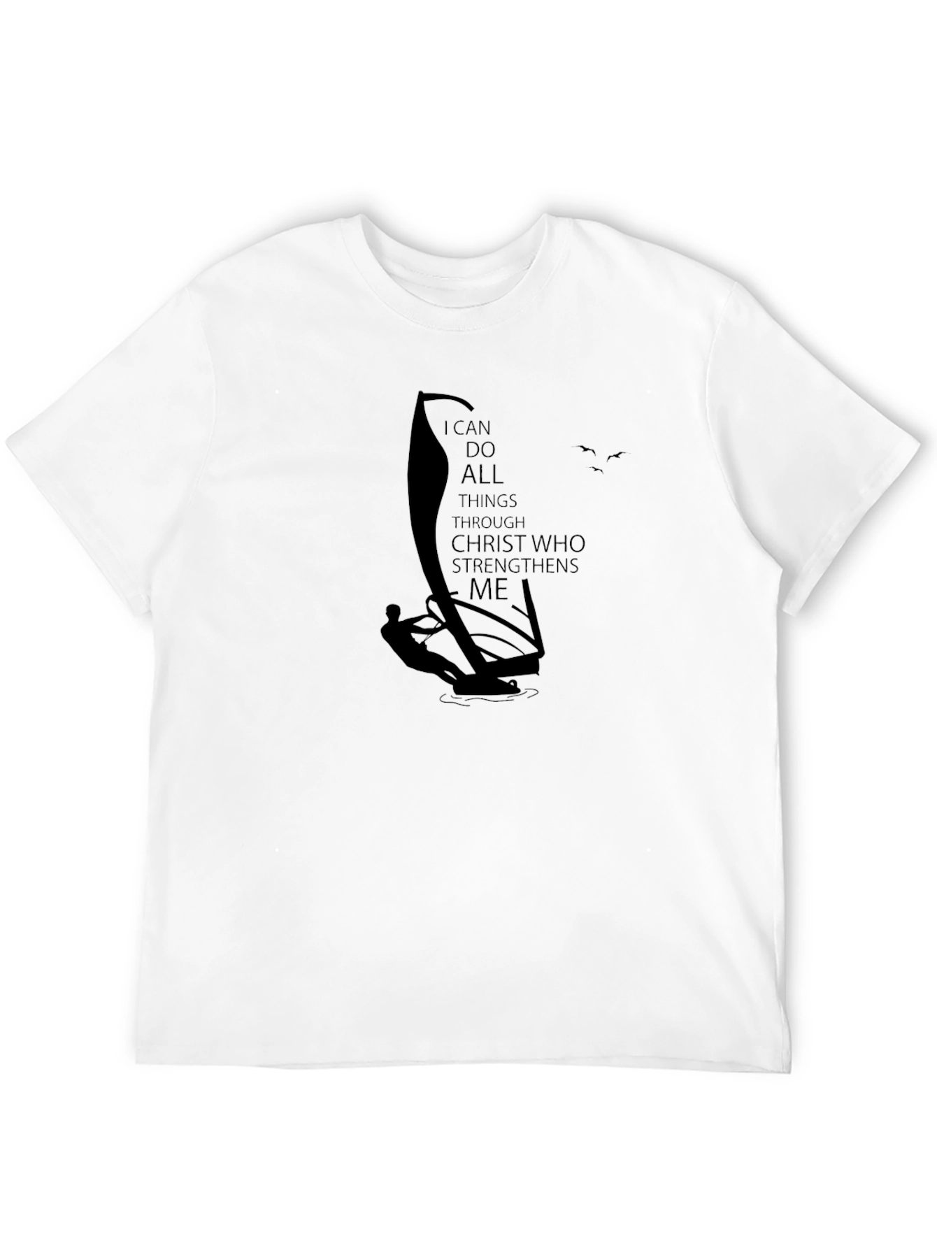 Christian Windsurfing T-Shirt - Philippians 4:13