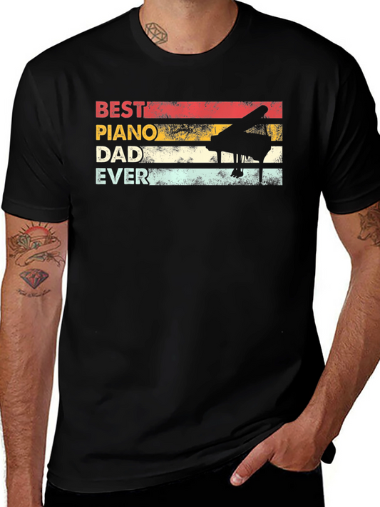 Best Piano Dad Ever Retro T-Shirt