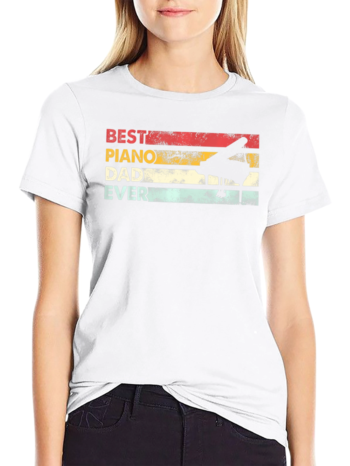 Best Piano Dad Ever Retro T-Shirt