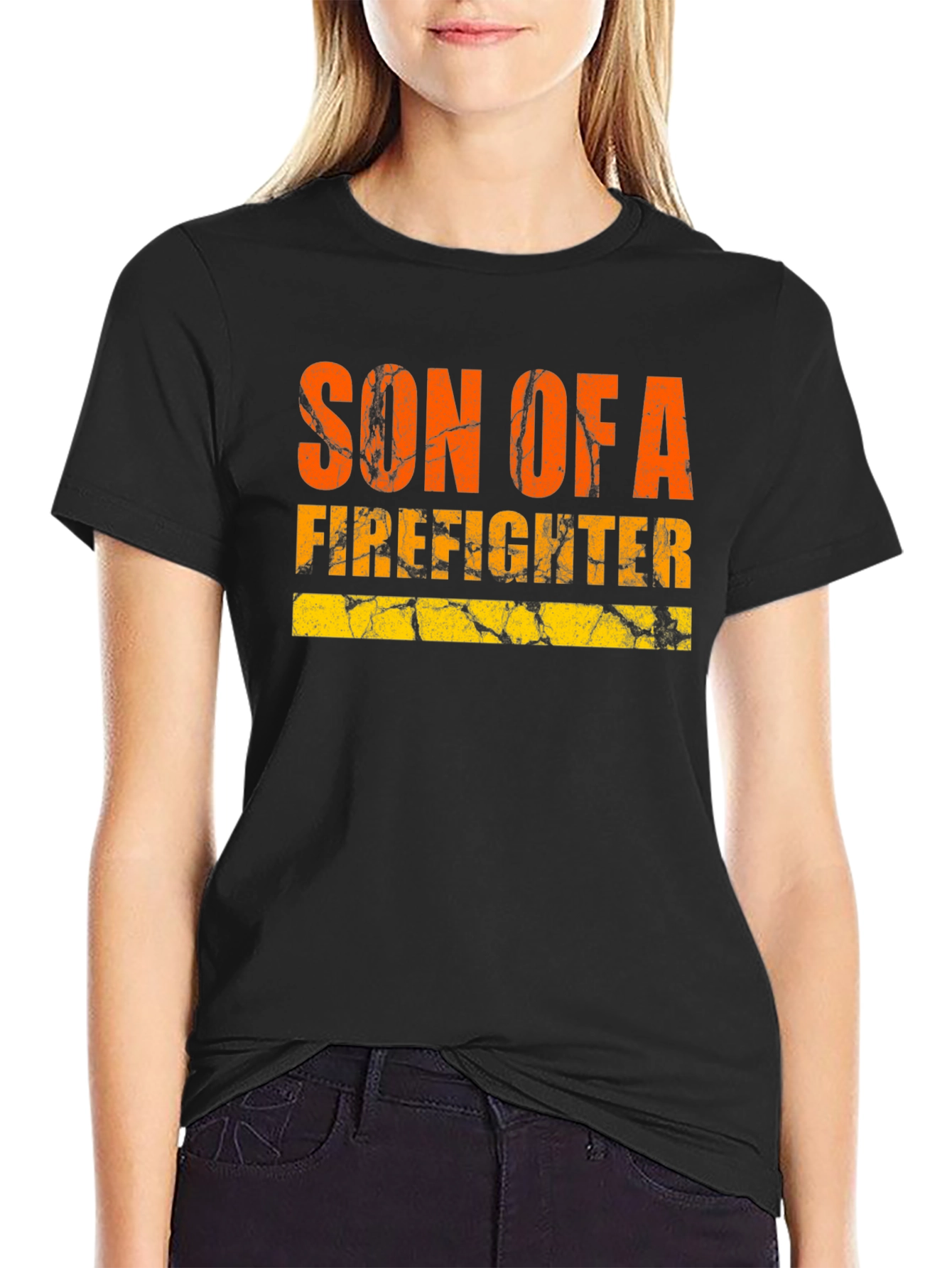 Son of a Firefighter Graphic Tee - Black T-Shirt