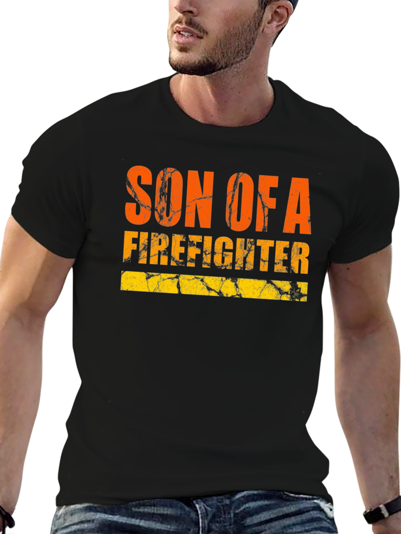 Son of a Firefighter Graphic Tee - Black T-Shirt