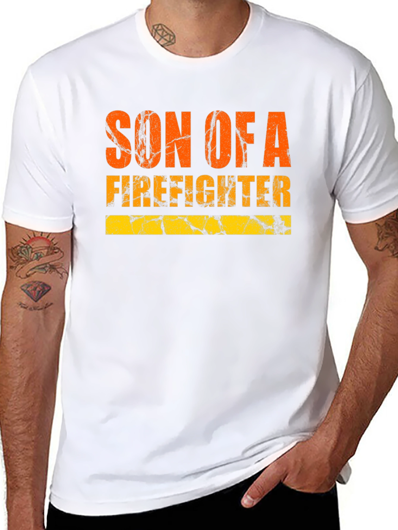 Son of a Firefighter Graphic Tee - Black T-Shirt