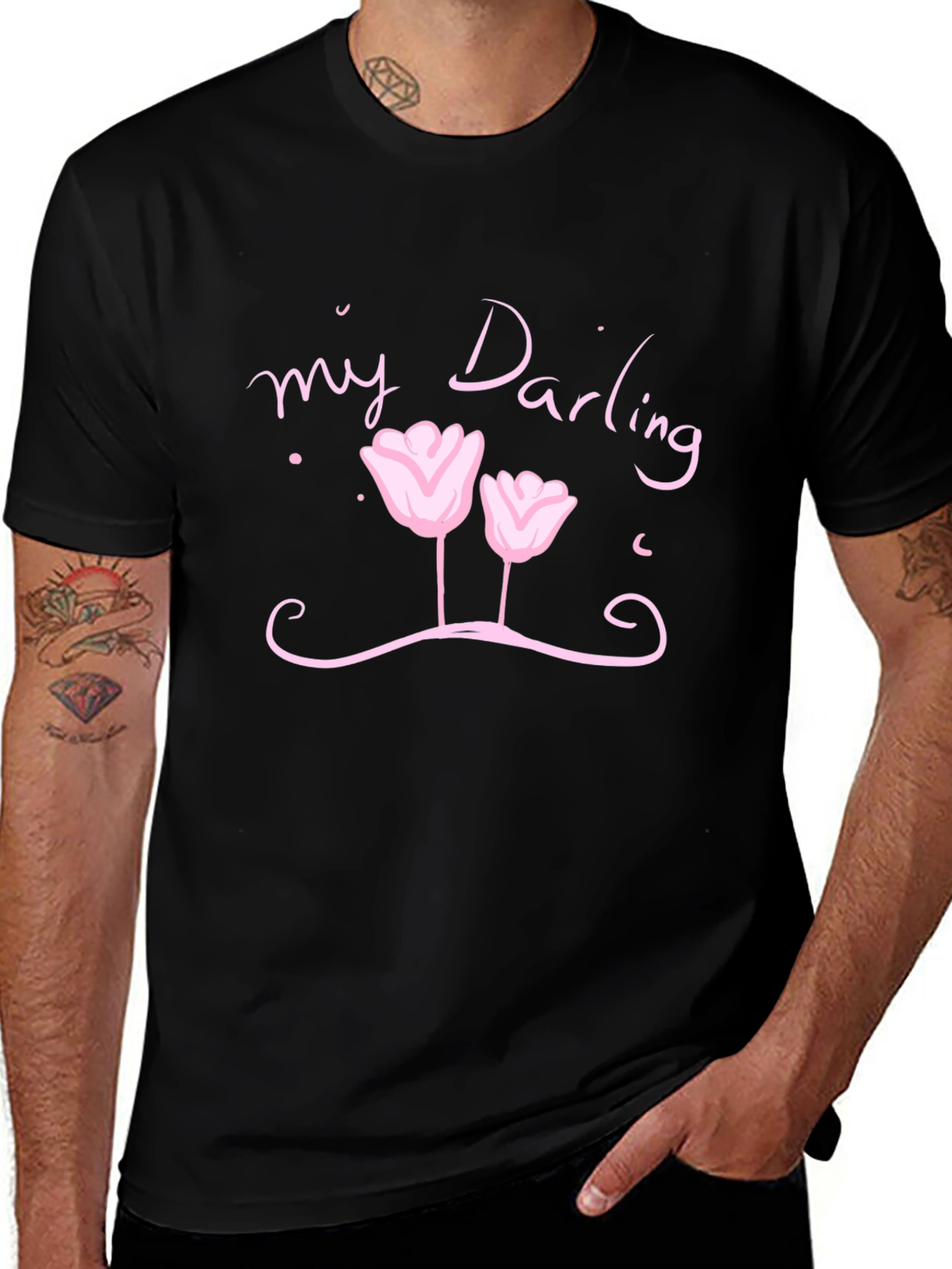 My Darling Floral Graphic Black T-Shirt