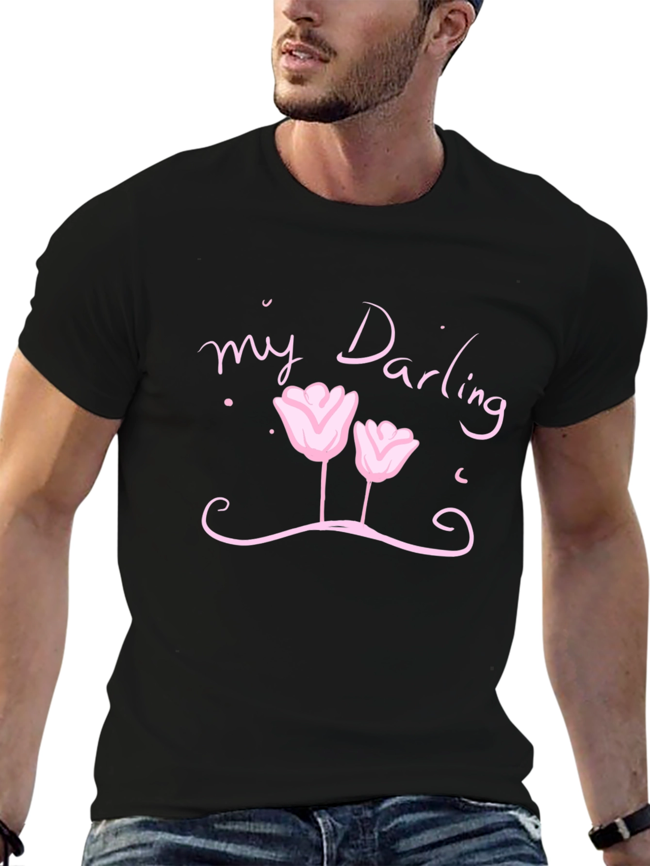 My Darling Floral Graphic Black T-Shirt