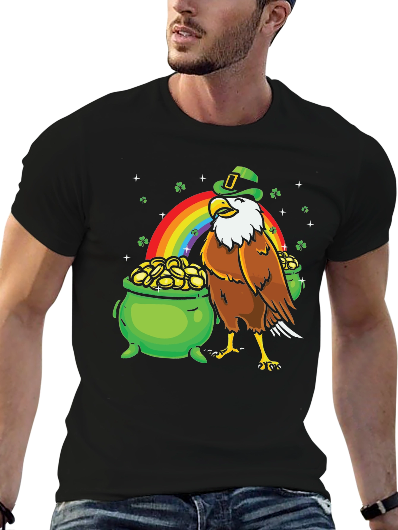 St. Patricks Day Eagle Graphic Tee