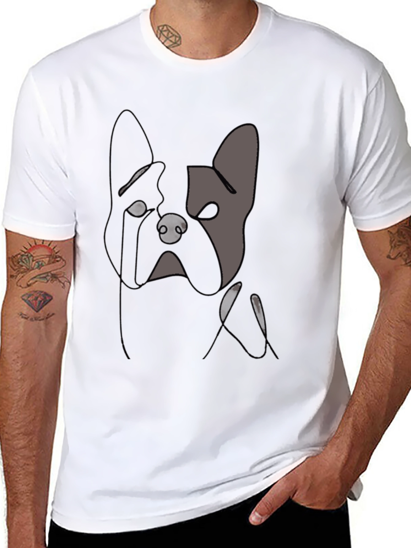 Minimalist Dog T-Shirt - Black