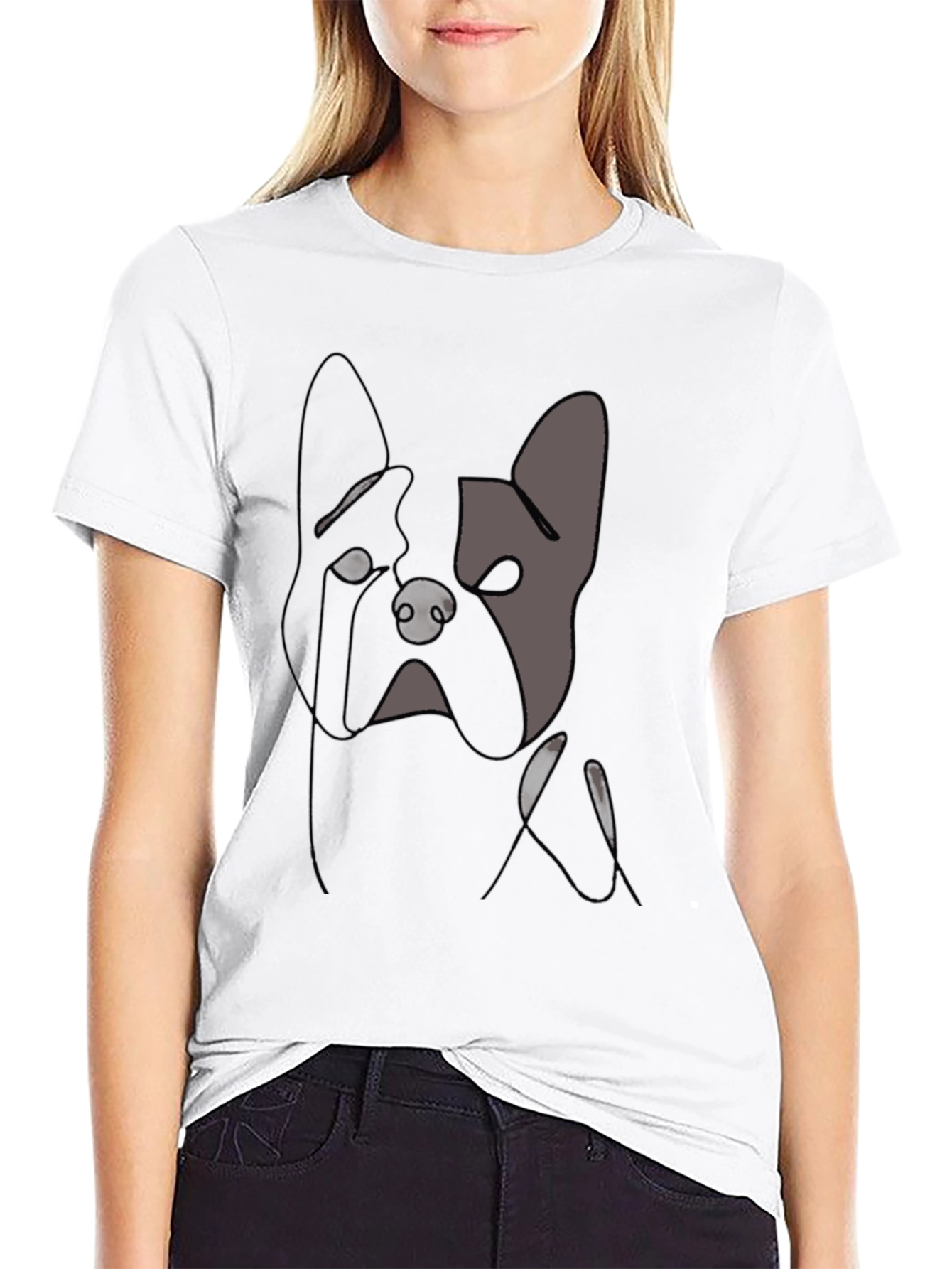 Minimalist Dog T-Shirt - Black