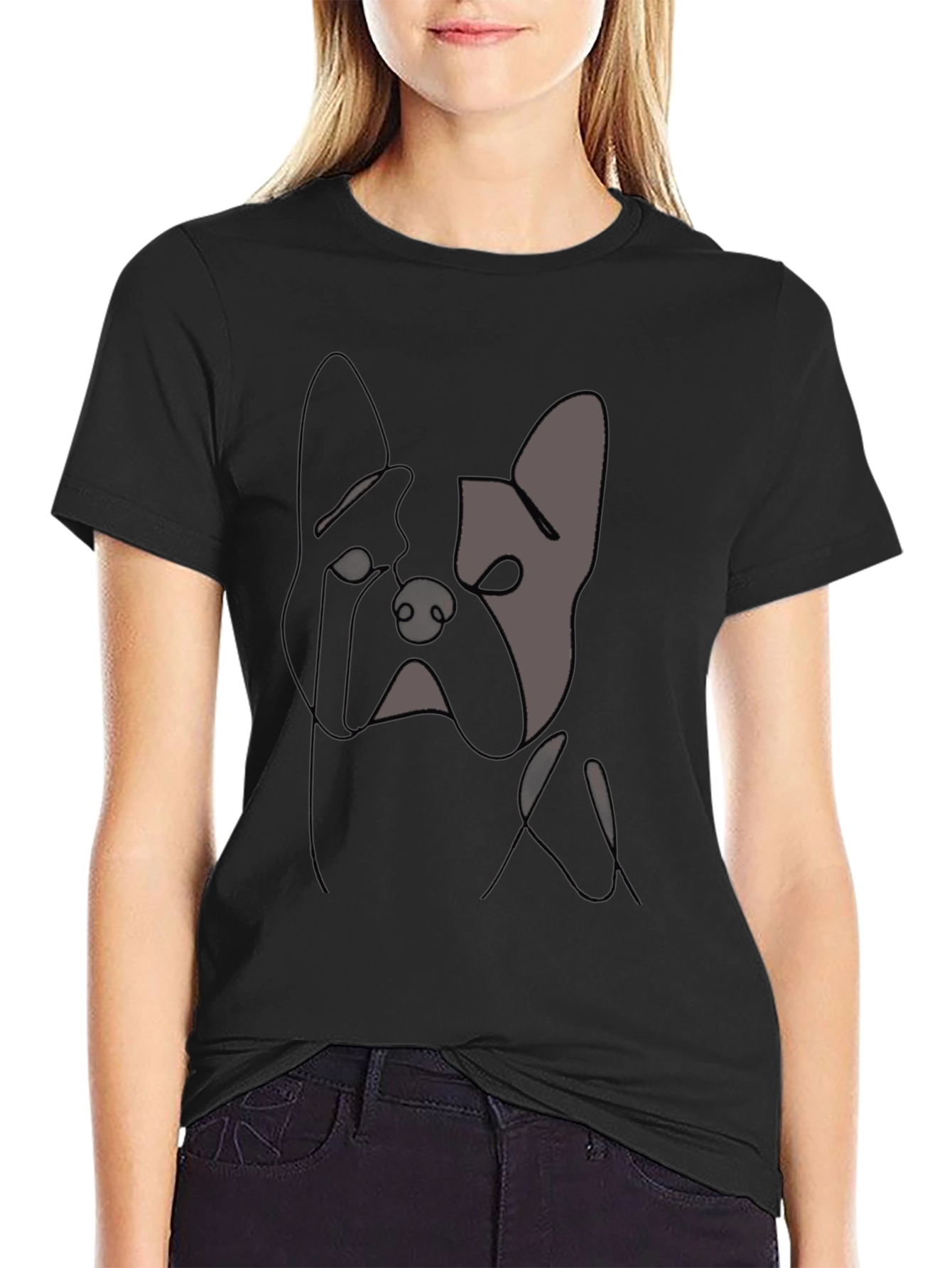 Minimalist Dog T-Shirt - Black