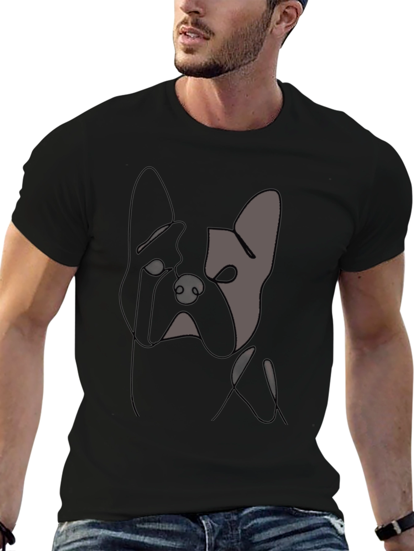 Minimalist Dog T-Shirt - Black
