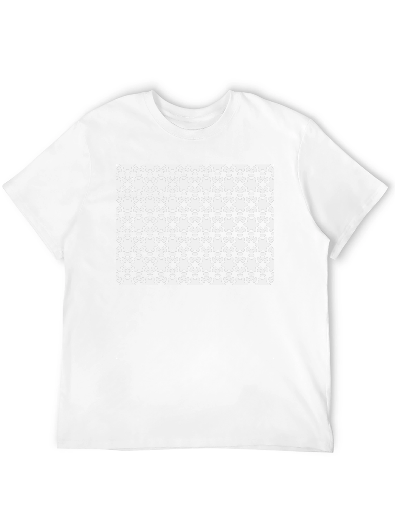 Geometric Gear Pattern T-Shirt - Black