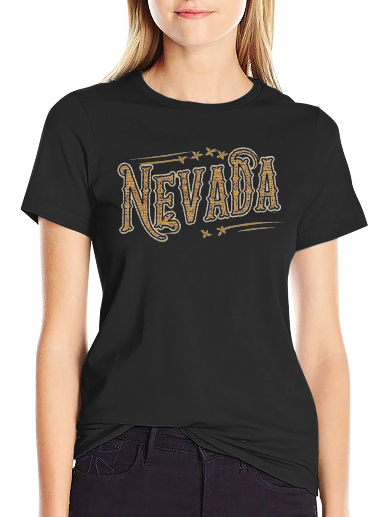 Nevada Graphic Print Black T-Shirt
