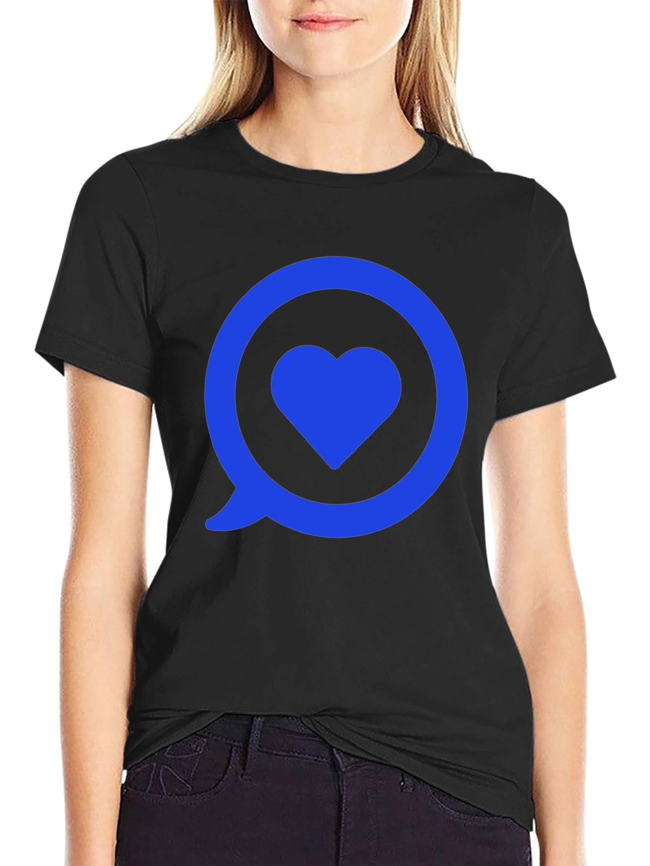 Heart in Speech Bubble Graphic Tee - Modern Style
