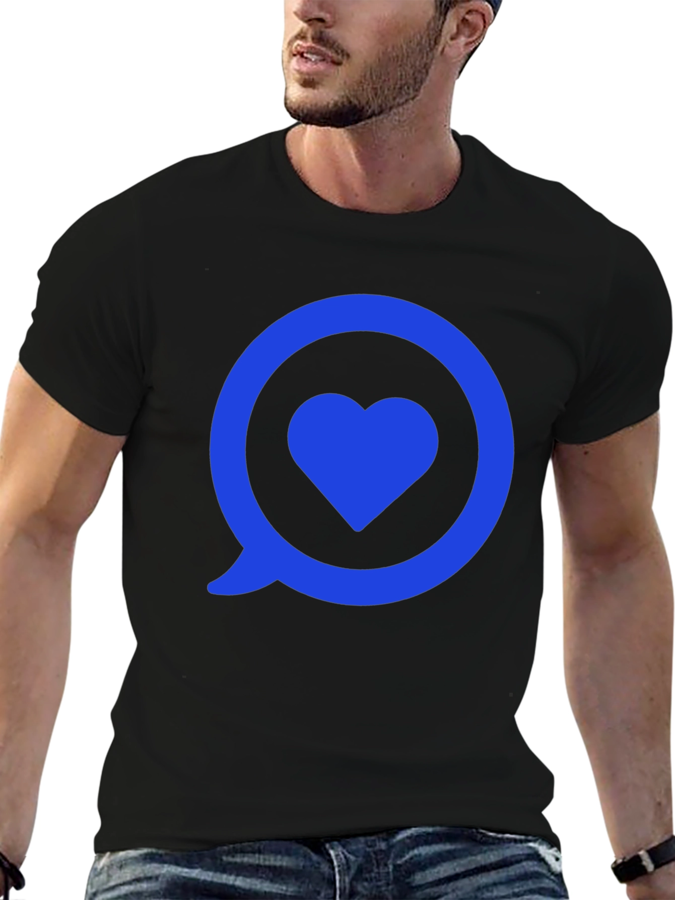 Heart in Speech Bubble Graphic Tee - Modern Style