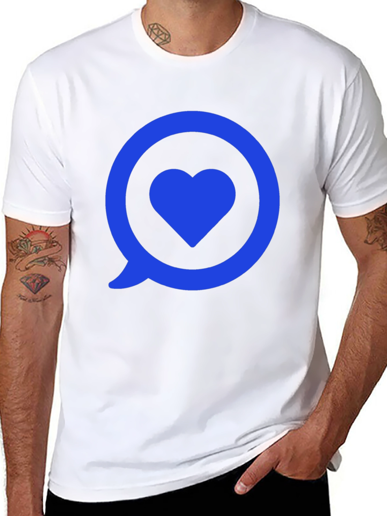 Heart in Speech Bubble Graphic Tee - Modern Style