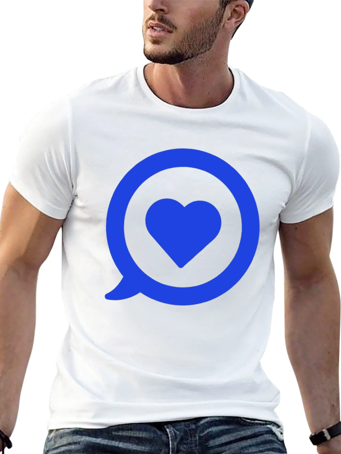 Heart in Speech Bubble Graphic Tee - Modern Style