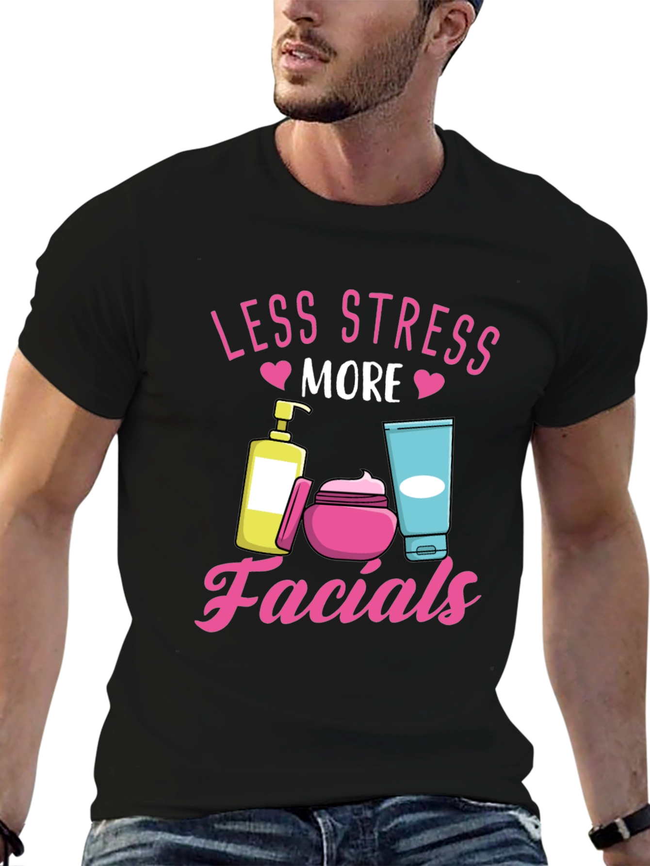 Less Stress More Facials T-Shirt Black