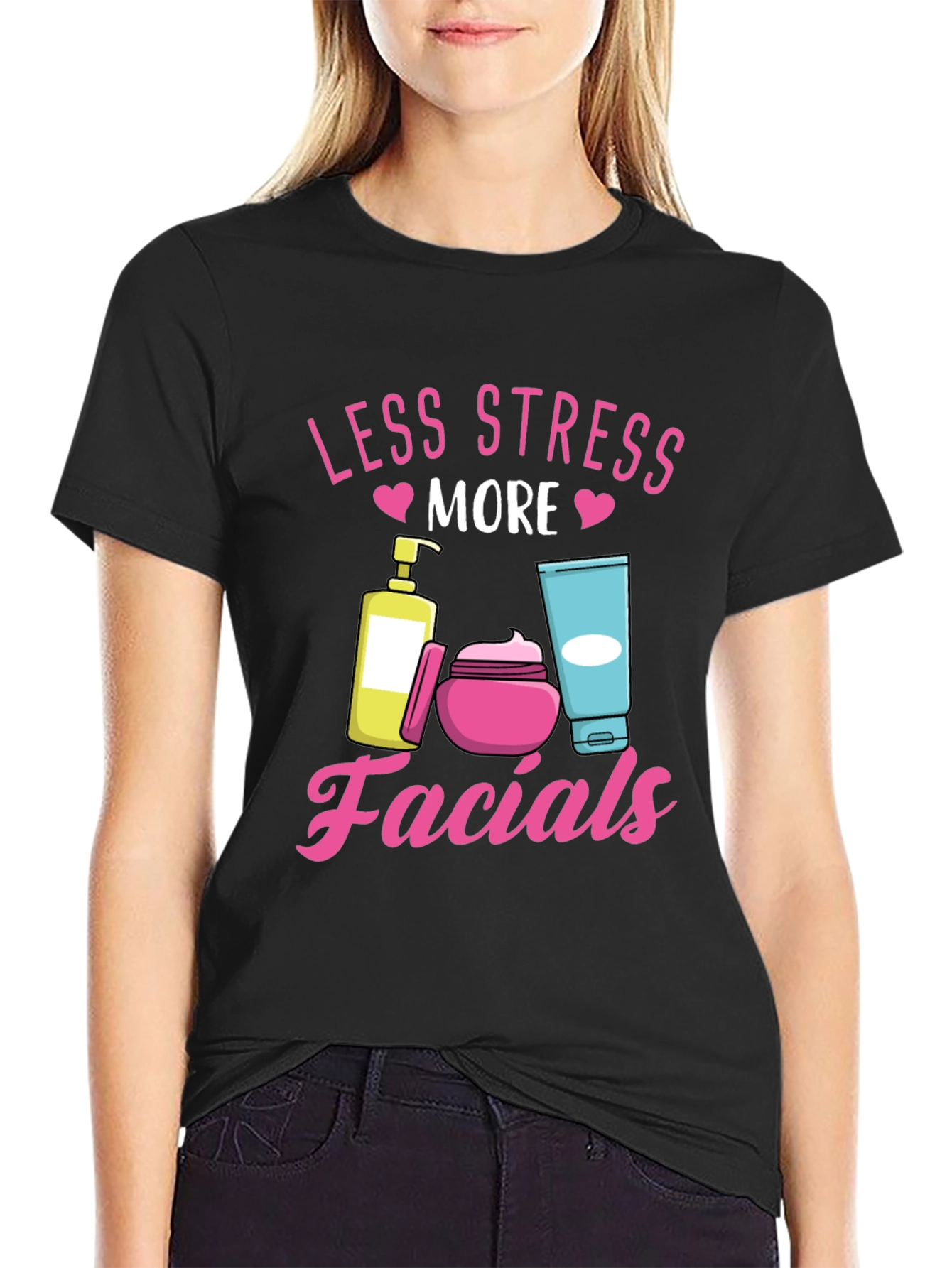 Less Stress More Facials T-Shirt Black