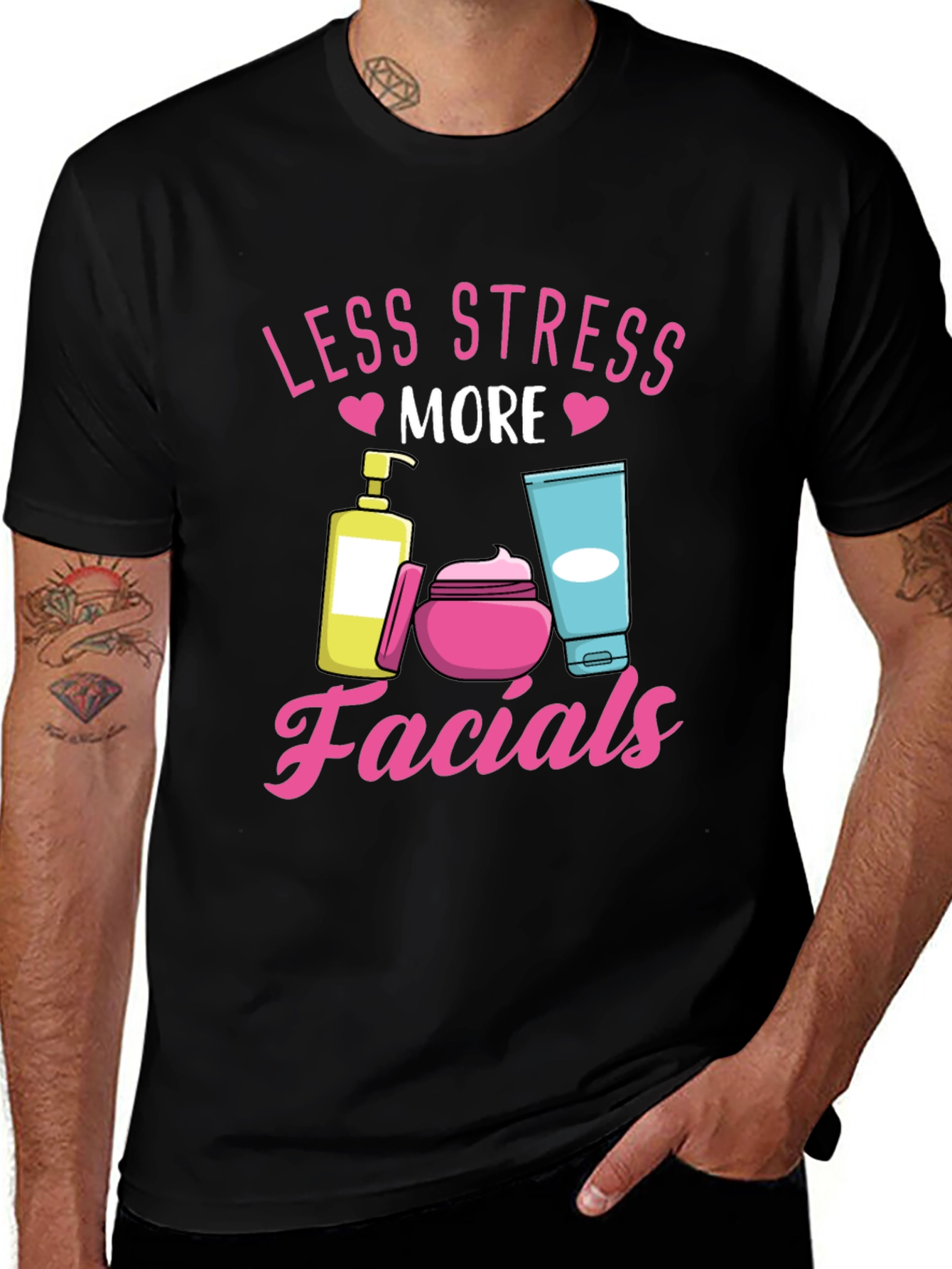 Less Stress More Facials T-Shirt Black