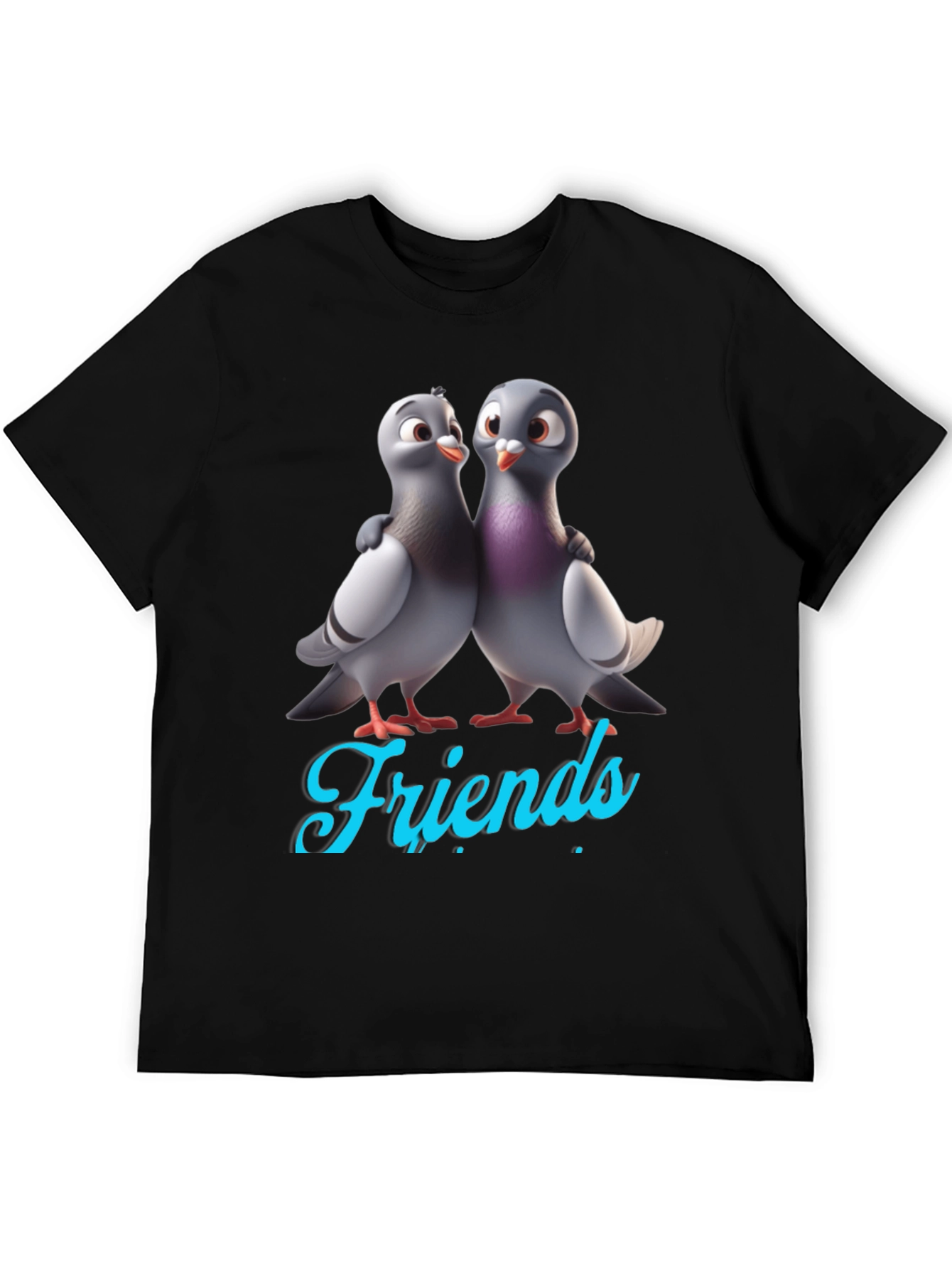 Pigeon Friends Graphic Tee - Black T-Shirt