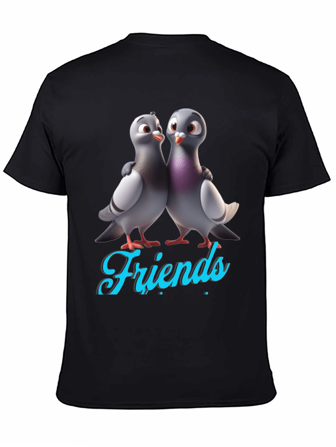 Pigeon Friends Graphic Tee - Black T-Shirt