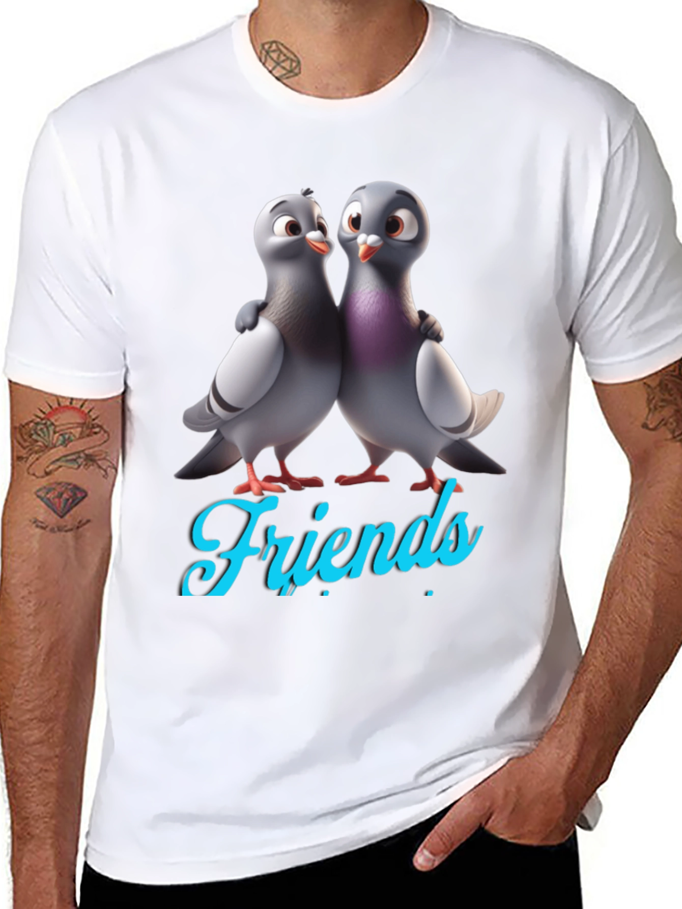 Pigeon Friends Graphic Tee - Black T-Shirt