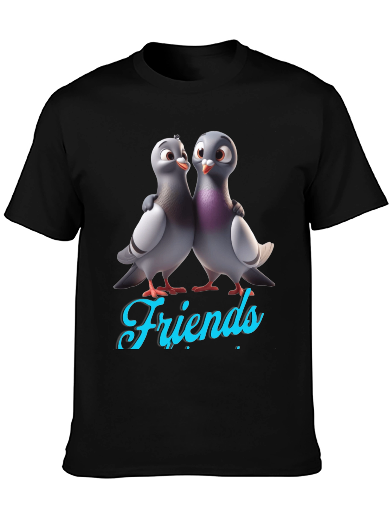 Pigeon Friends Graphic Tee - Black T-Shirt