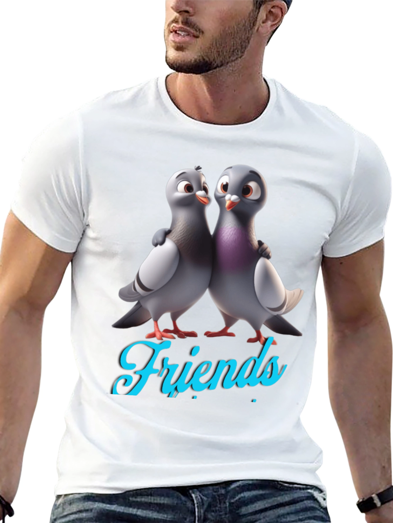 Pigeon Friends Graphic Tee - Black T-Shirt