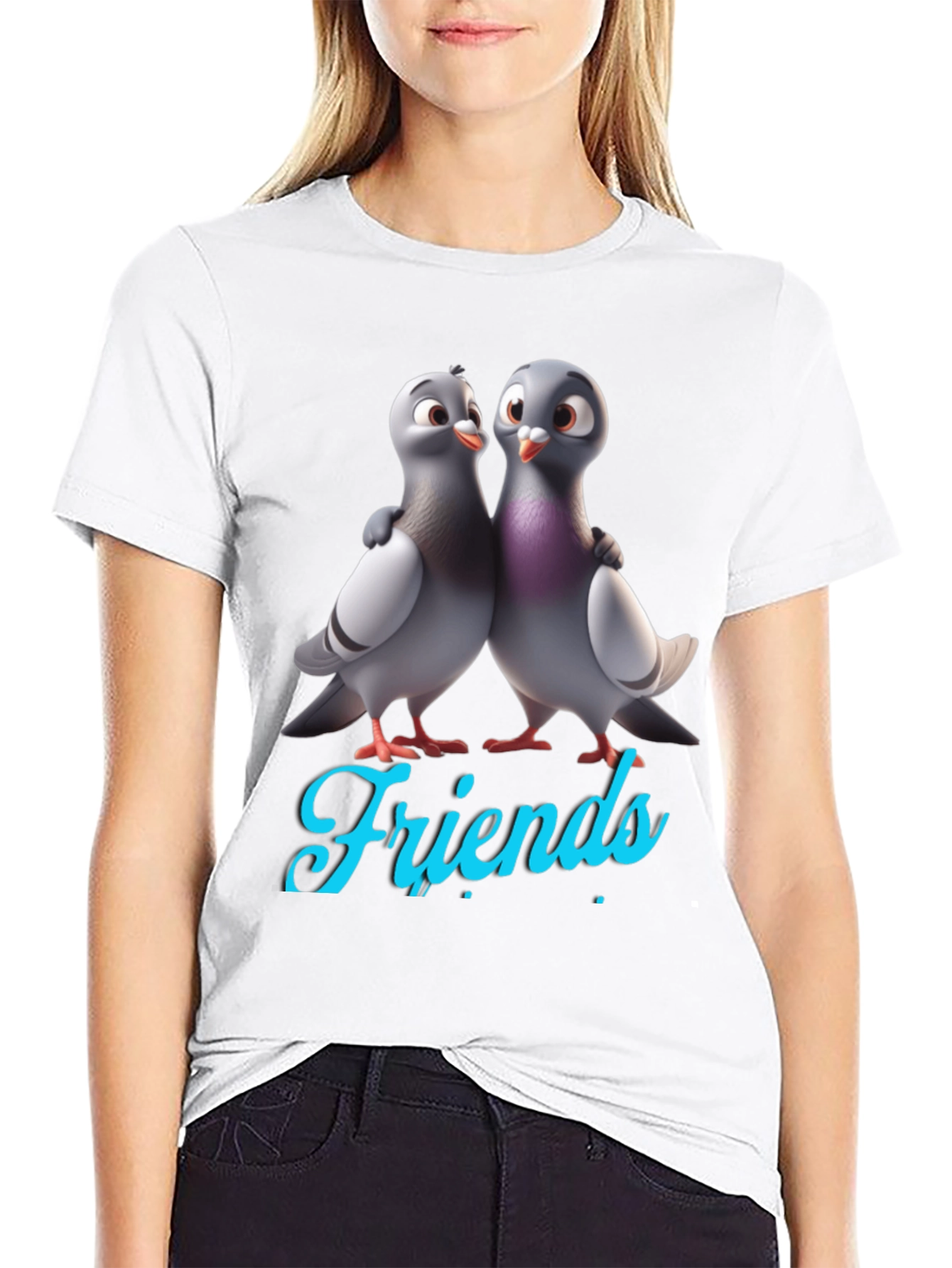 Pigeon Friends Graphic Tee - Black T-Shirt
