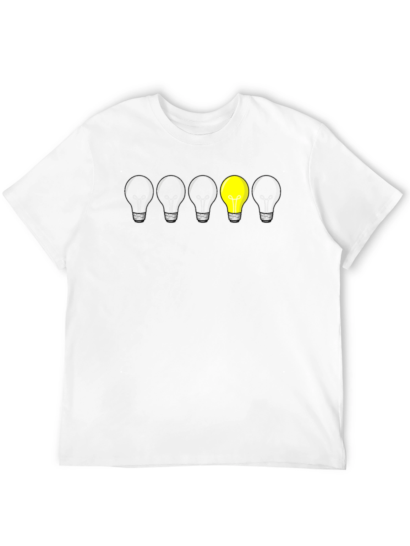 Unique Idea Light Bulb Graphic Tee - Black