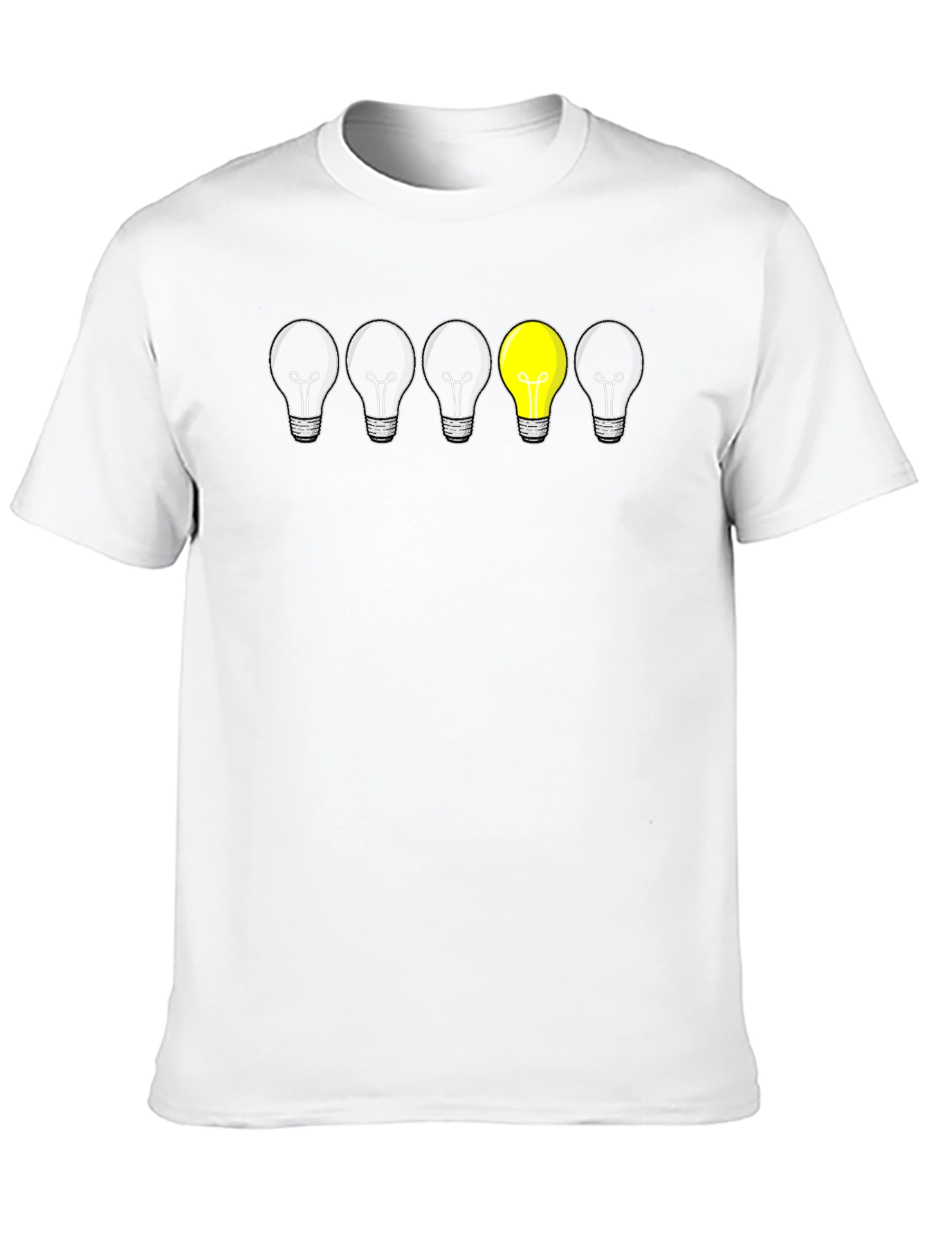 Unique Idea Light Bulb Graphic Tee - Black