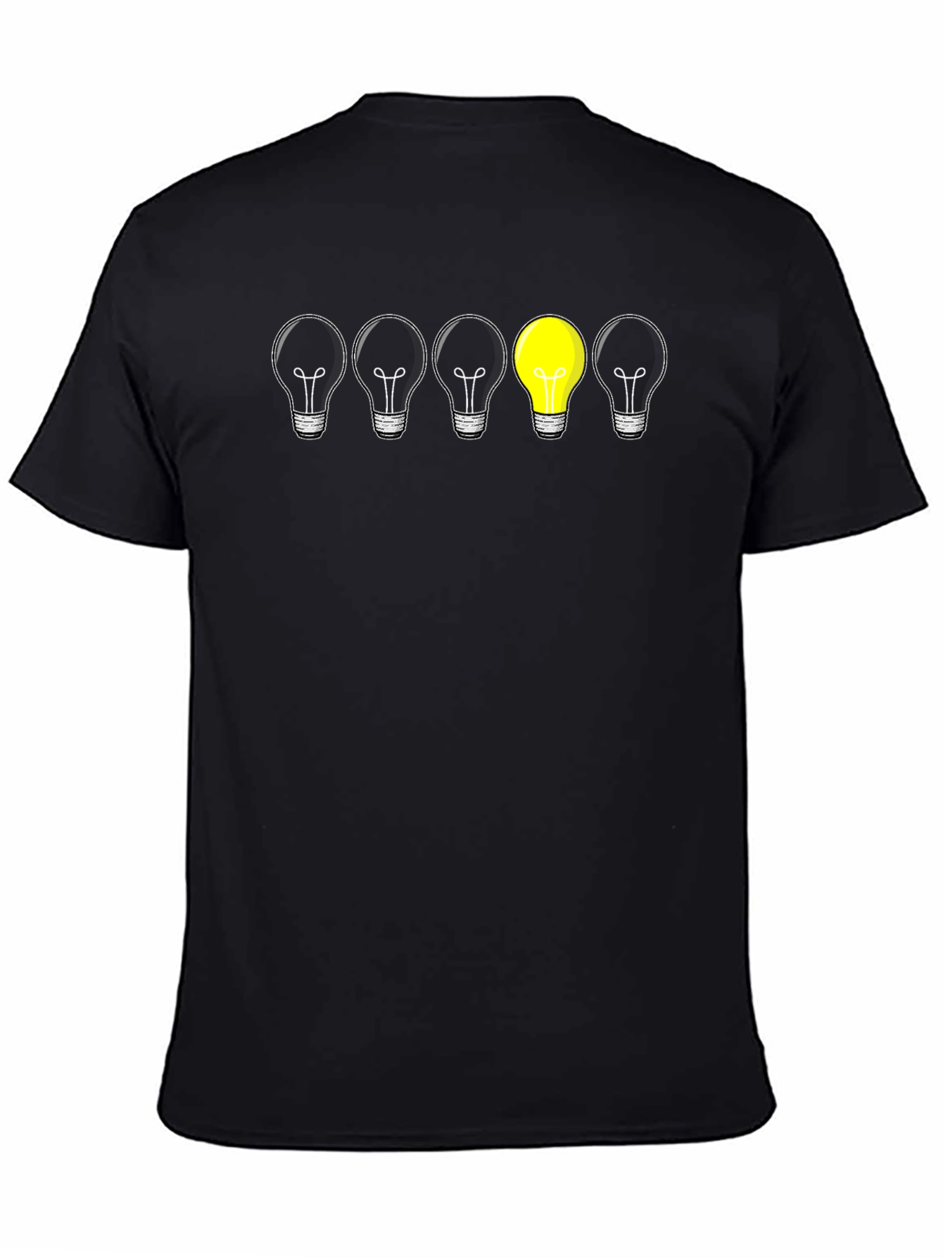 Unique Idea Light Bulb Graphic Tee - Black