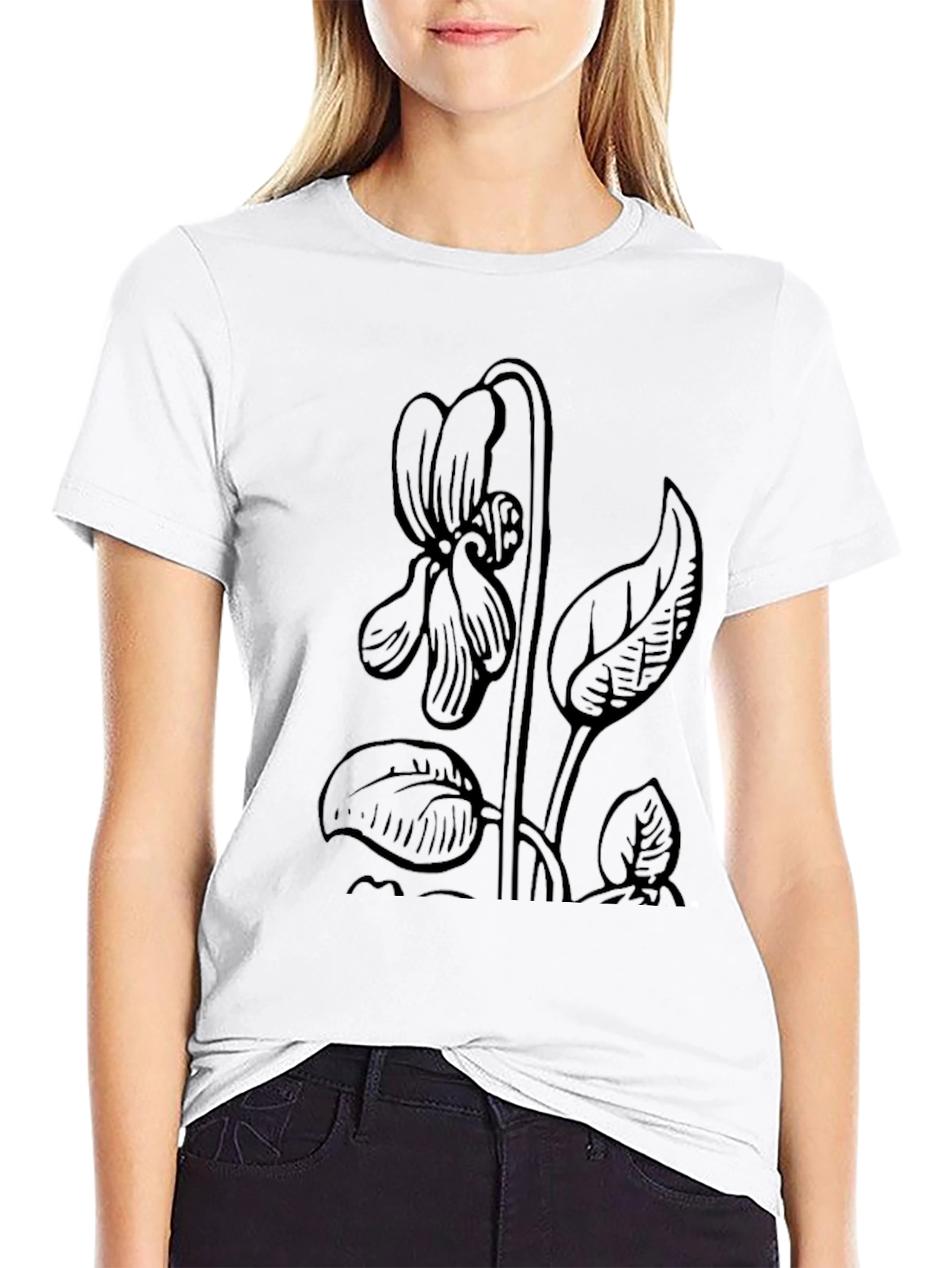 Botanical Black Violet Graphic Tee