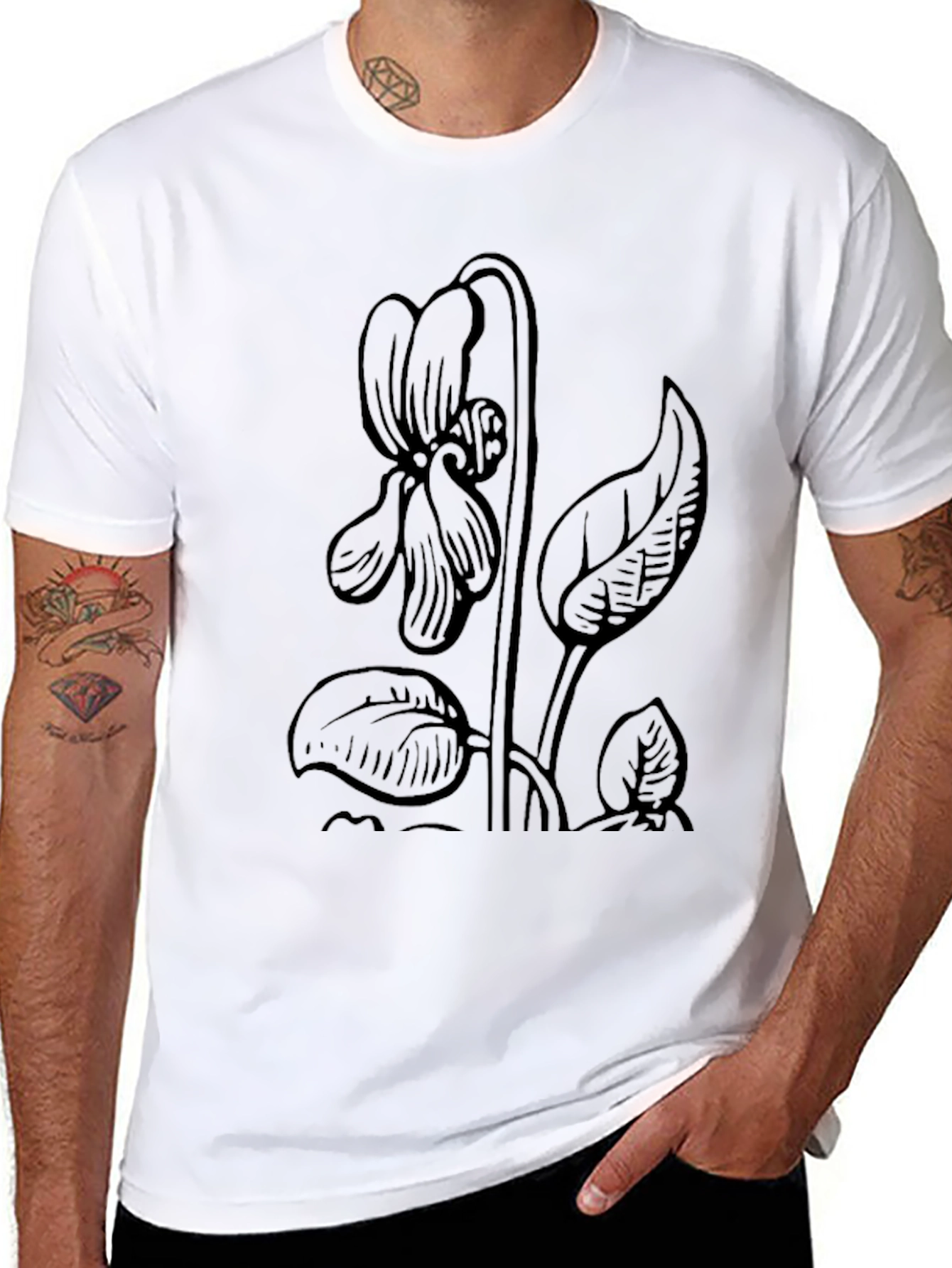Botanical Black Violet Graphic Tee