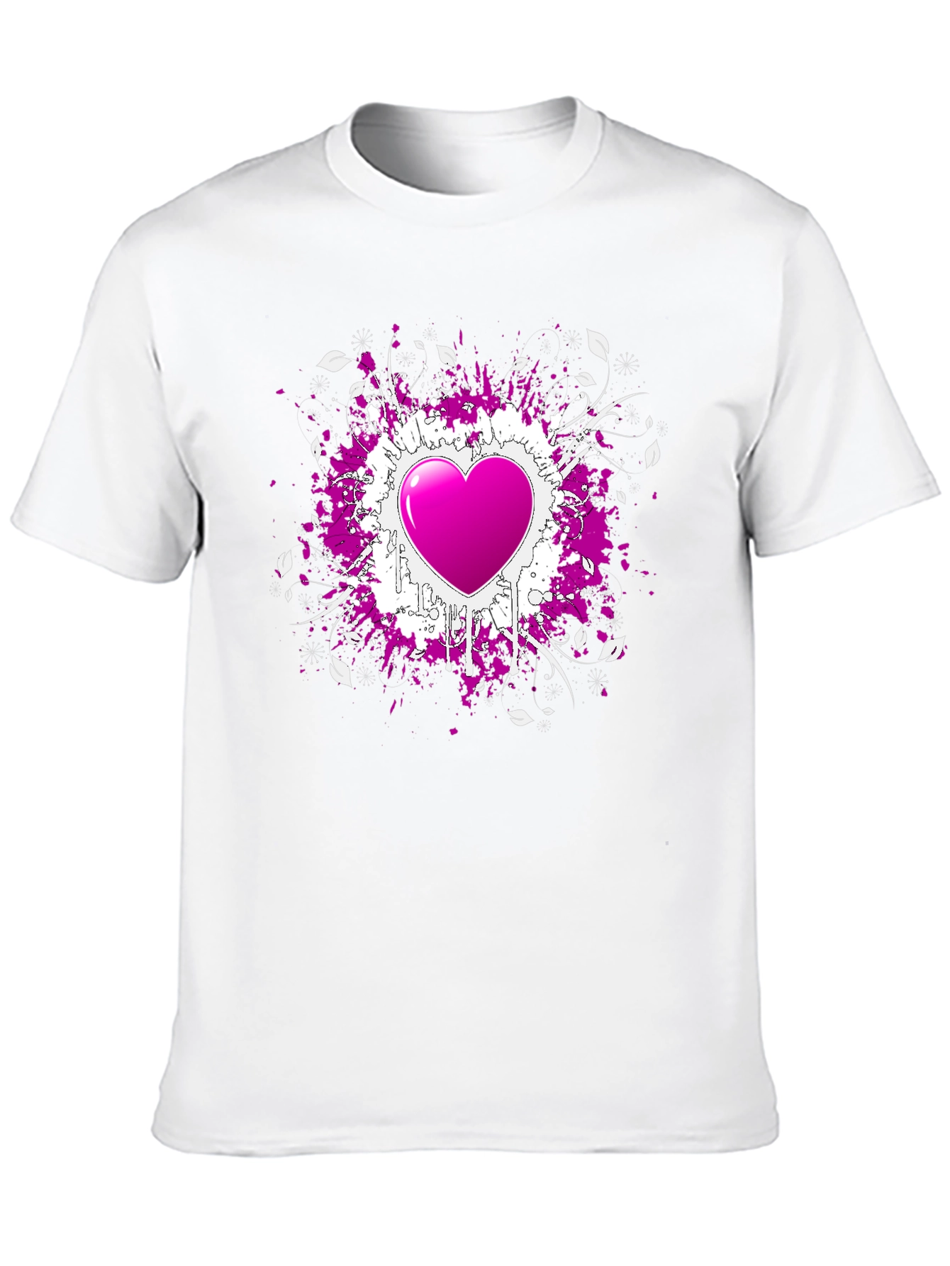 Heart Splatter Graphic Tee - Black