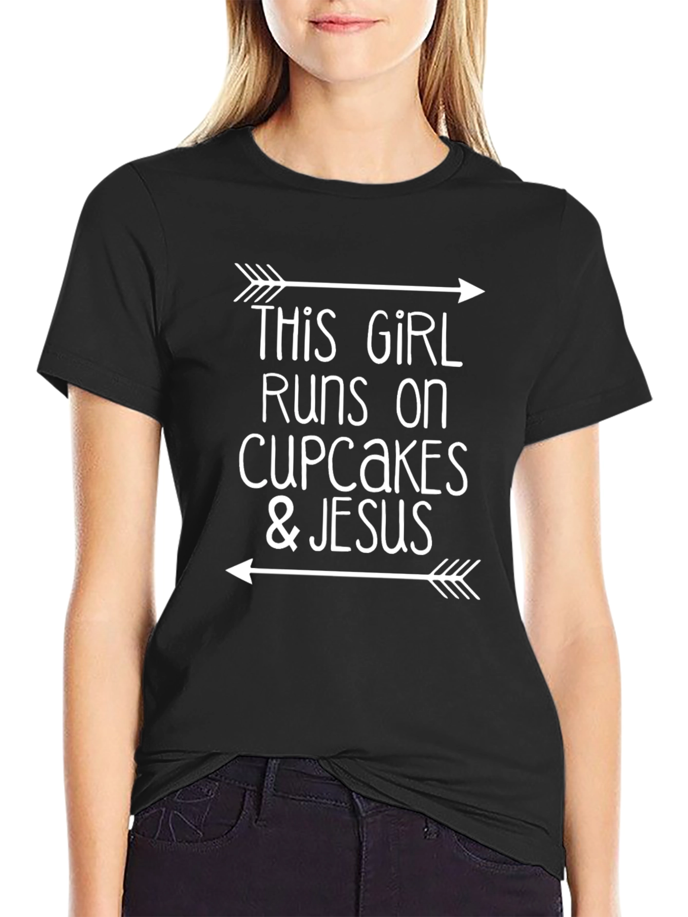 Girl Runs on Cupcakes & Jesus T-Shirt